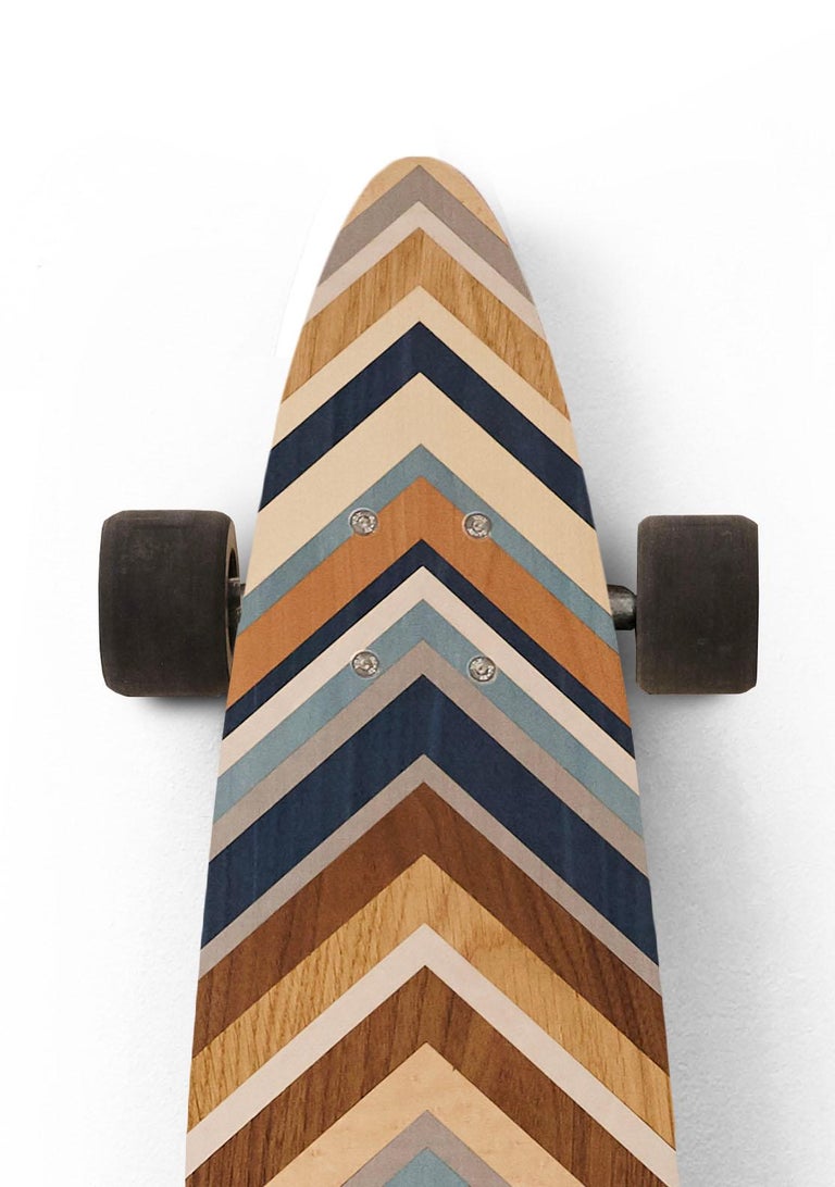 Welsh 1M Marquetry Pintail Longboard.  Handcrafted Skateboards from  w o o d p o p. For Sale