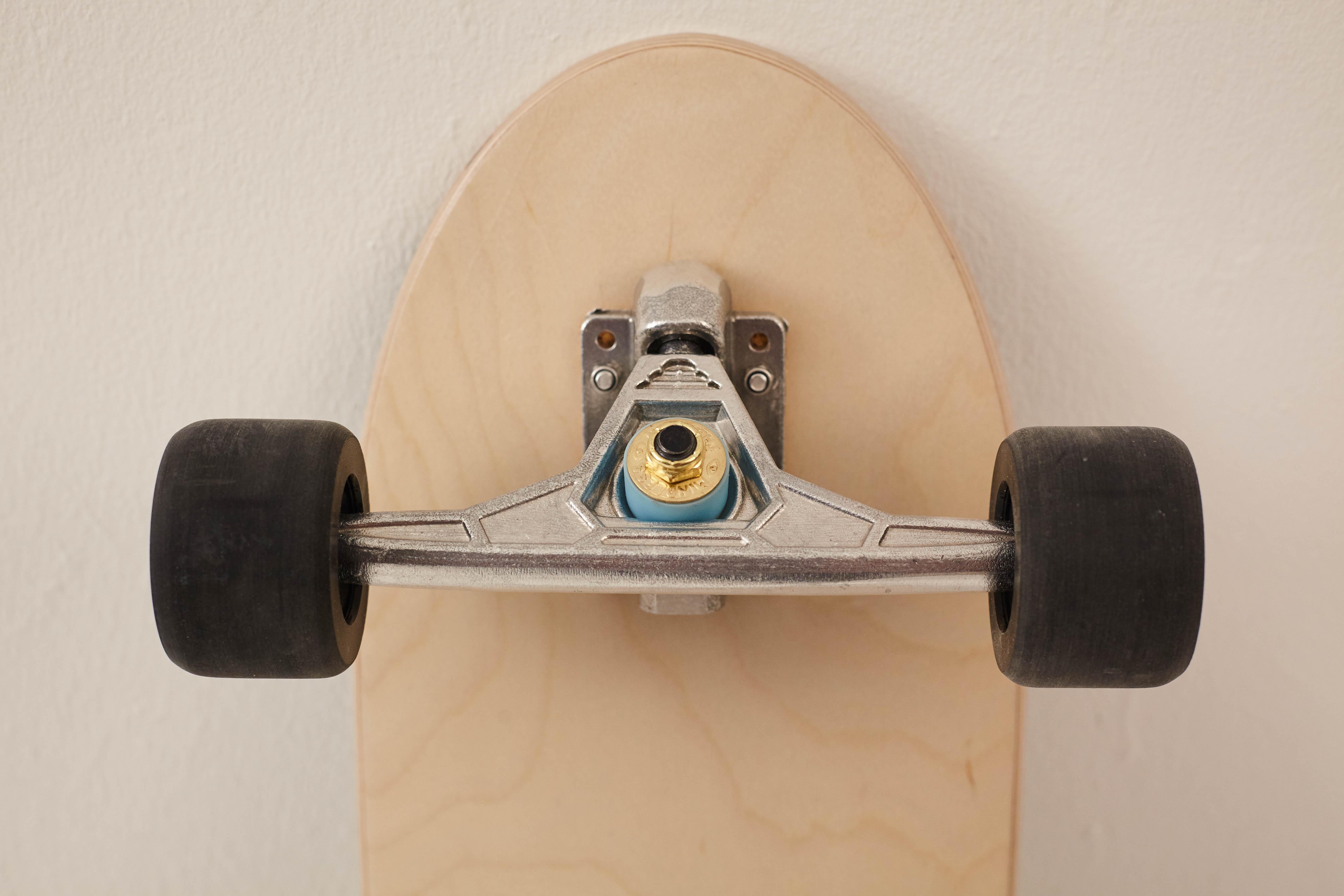 Contemporary 1M Marquetry Pintail Longboard.  Handcrafted Skateboards from  w o o d p o p.
