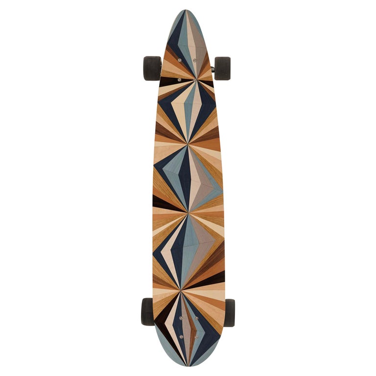 1M Marquetry Pintail Longboard.  Handcrafted Skateboards from  w o o d p o p. For Sale