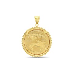1OZ 22K Fine Gold American Eagle Lady Liberty Medallion w. Diamond Halo