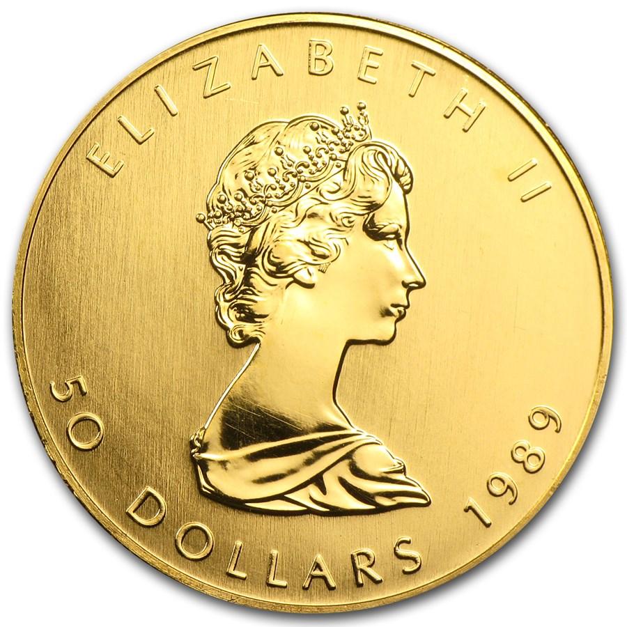 1OZ kanadische Ahornblattmünze-Halskette mit Seil Halo 14k Gelbgold für Damen oder Herren im Angebot