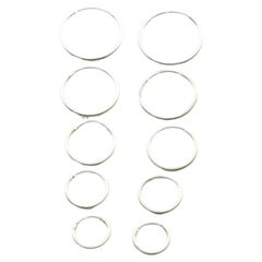 1Par Pendientes de aro pequeños sin fin de plata de ley 925 Aros de gancho de alambre.