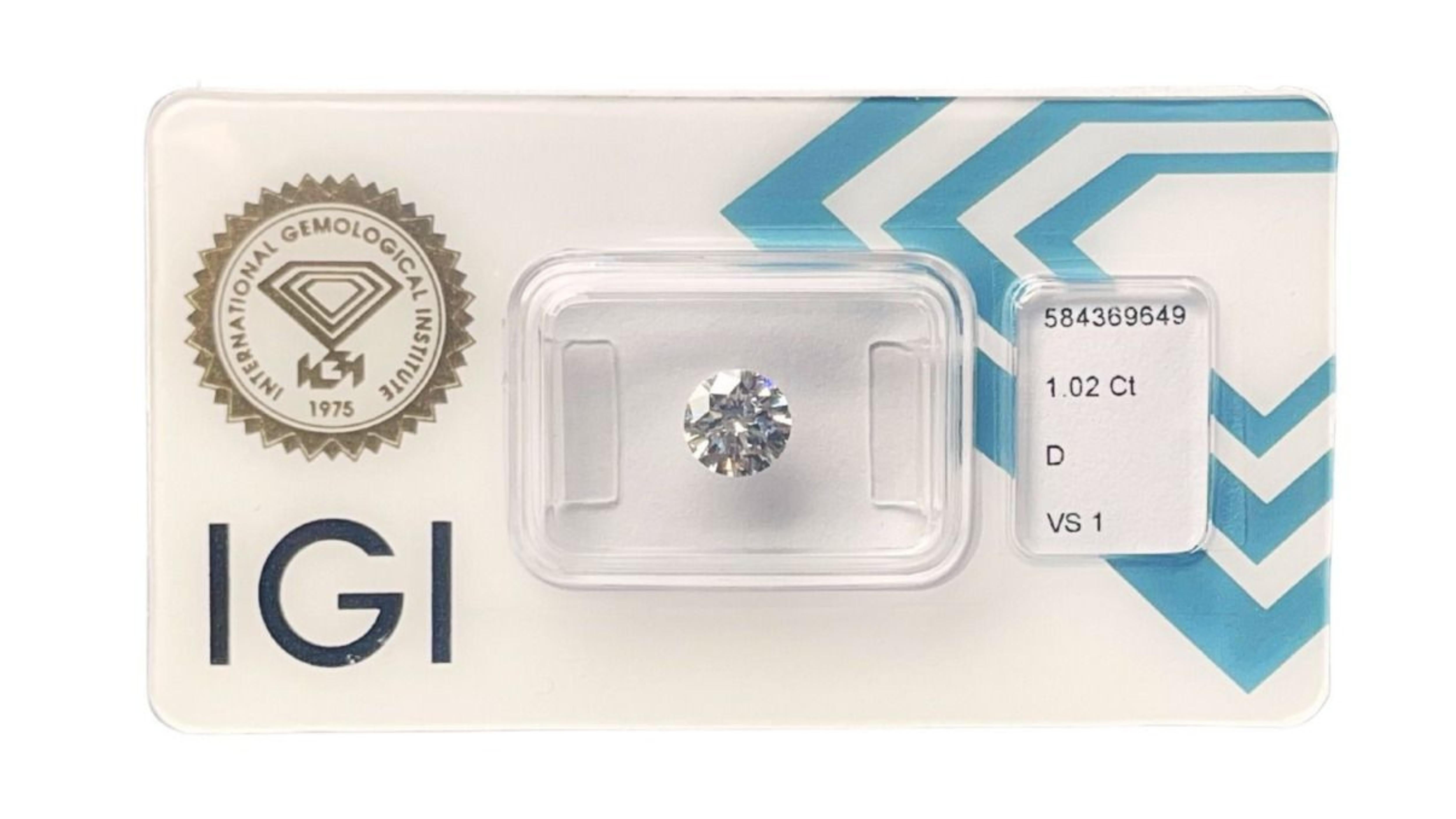 1pc. Dazzling 1.02 Carat Round Brilliant Natural Diamond  For Sale 3
