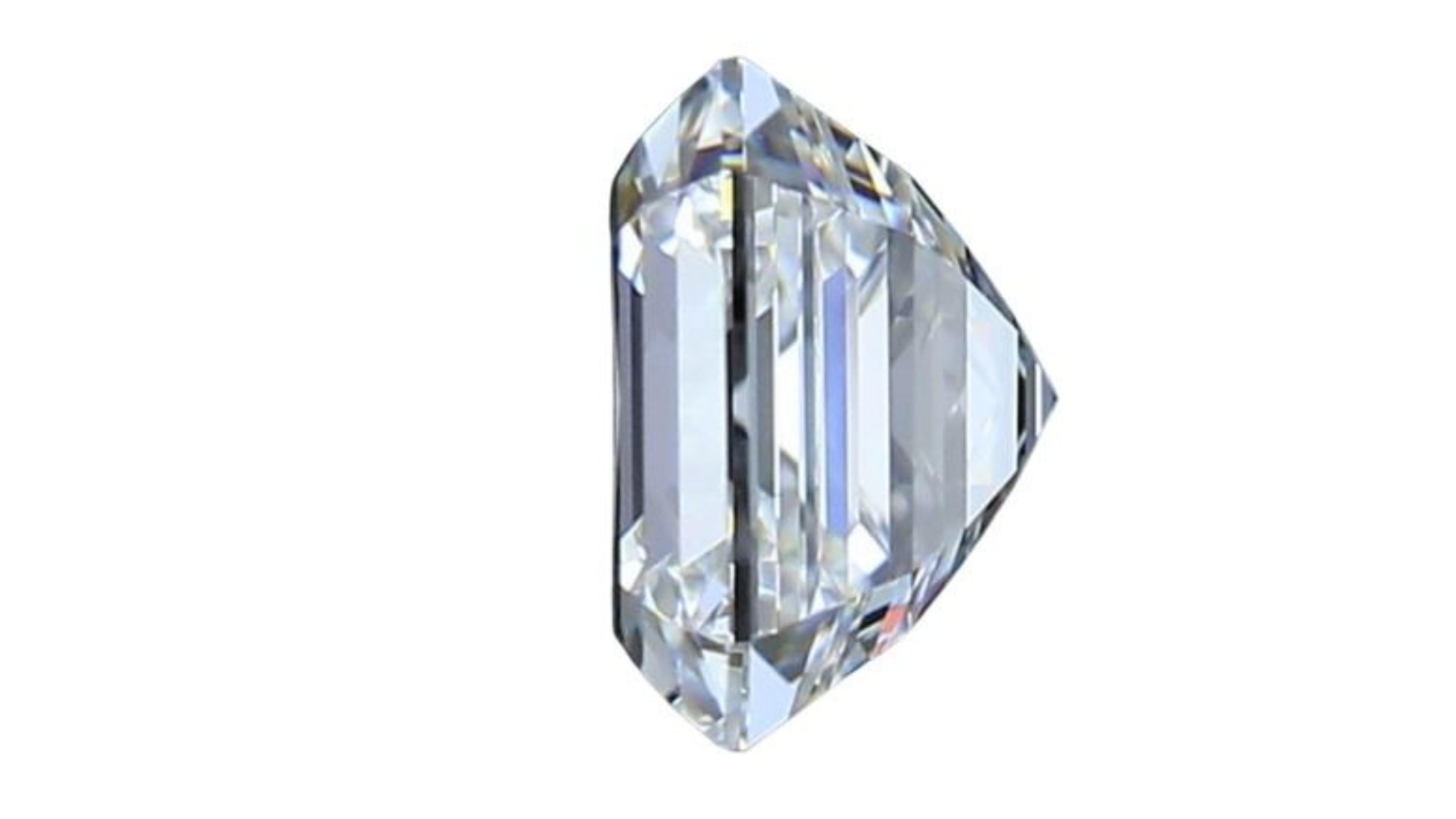 Women's 1pc Dazzling 1.51 Carat Square Emerald Cut Natural Diamond For Sale