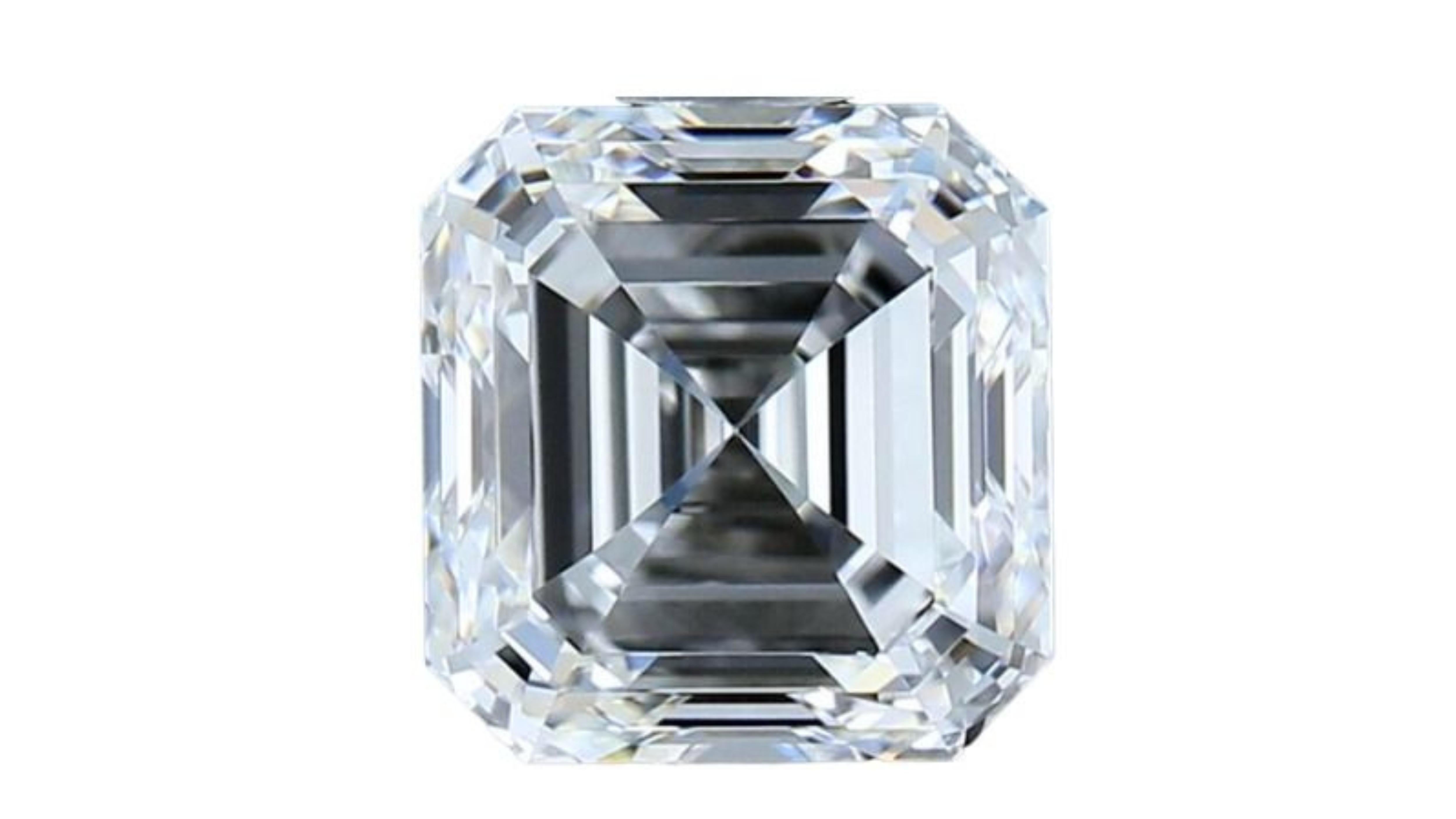 1pc Éblouissant diamant naturel taille émeraude carrée 1,51 carat Pour femmes en vente