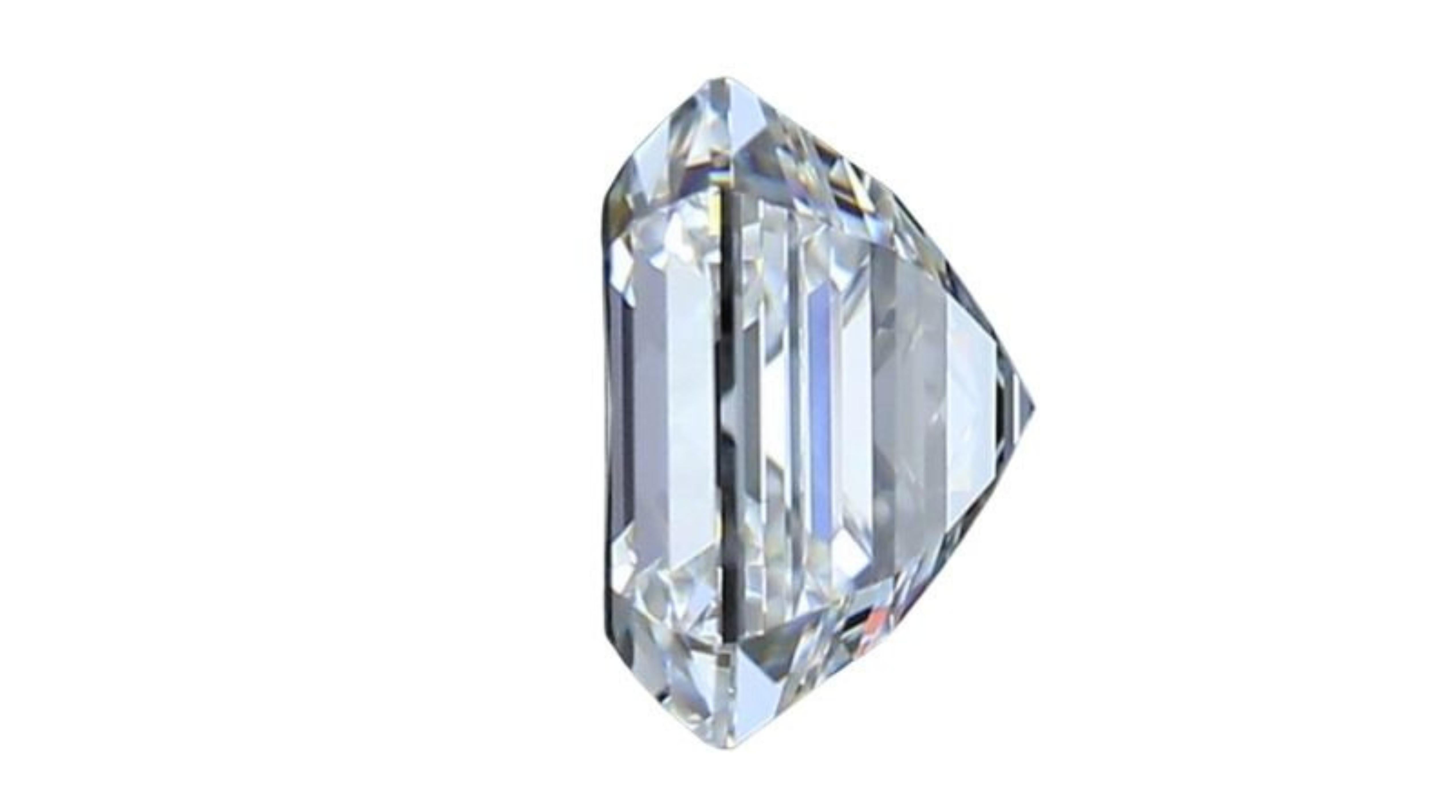 1pc Dazzling 1.51 Carat Square Emerald Cut Natural Diamond For Sale 3
