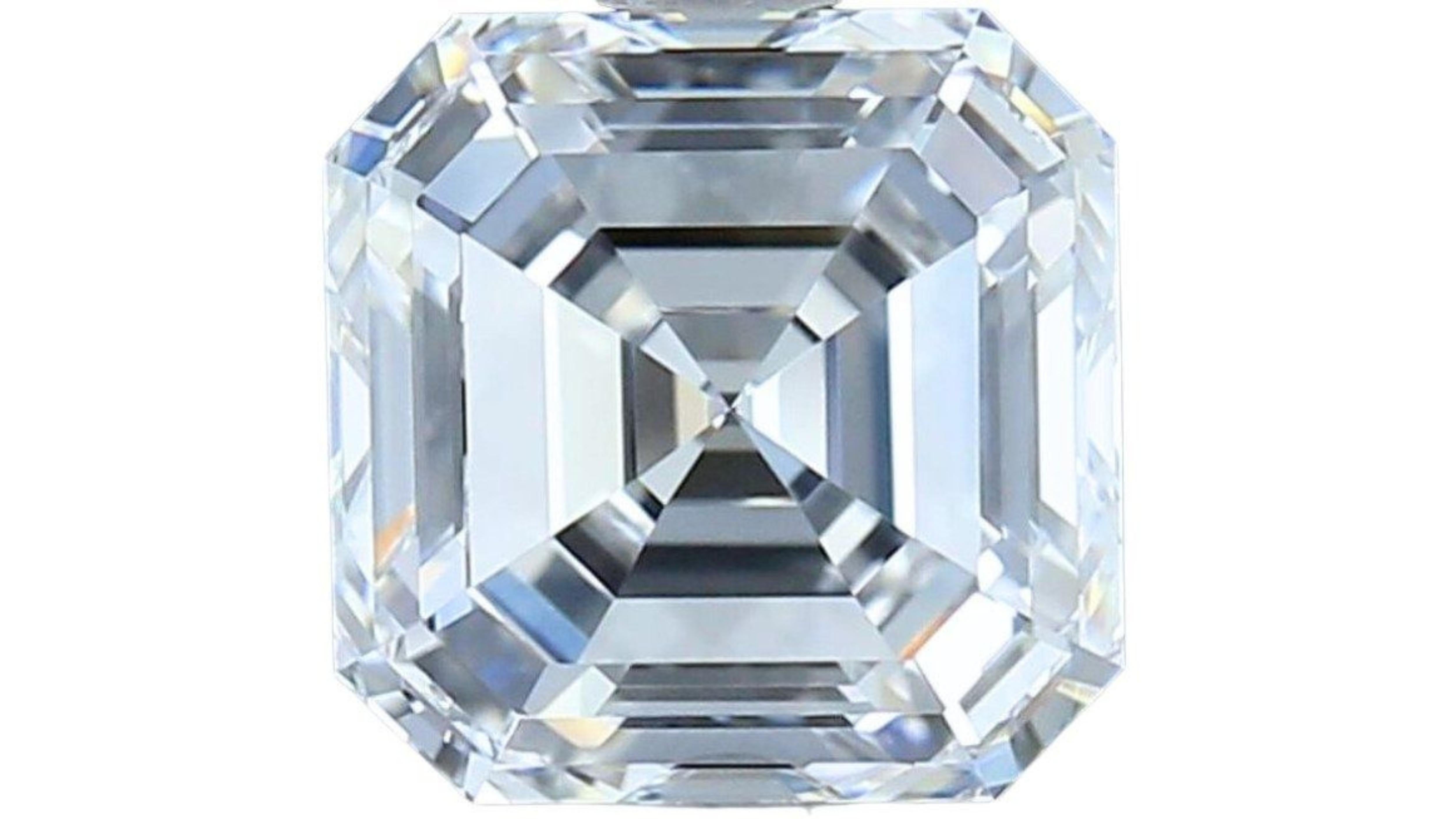 1pc Dazzling 3 Carat Asscher Cut Natural Diamond In New Condition For Sale In רמת גן, IL
