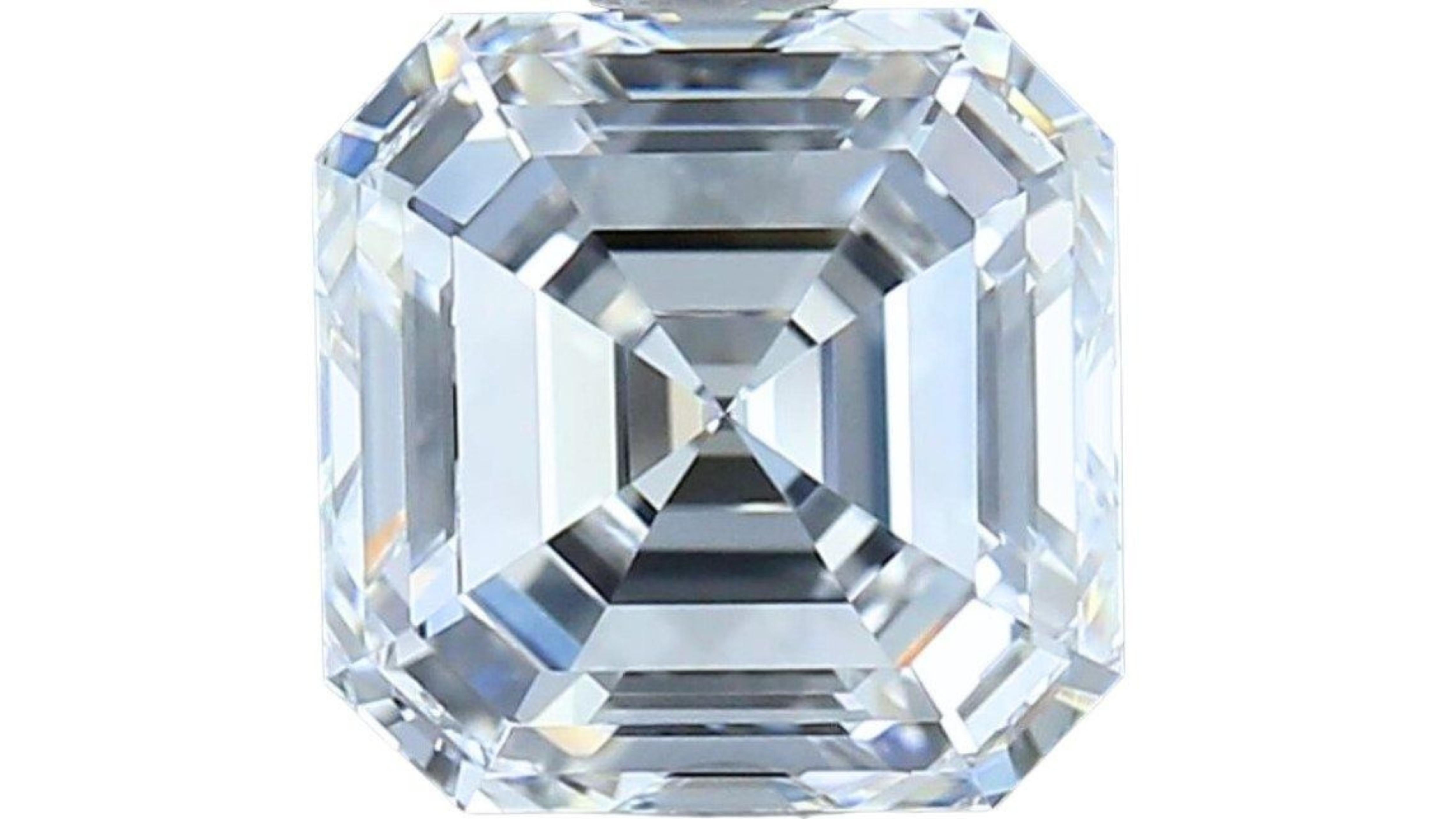 Women's 1pc Dazzling 3 Carat Asscher Cut Natural Diamond For Sale