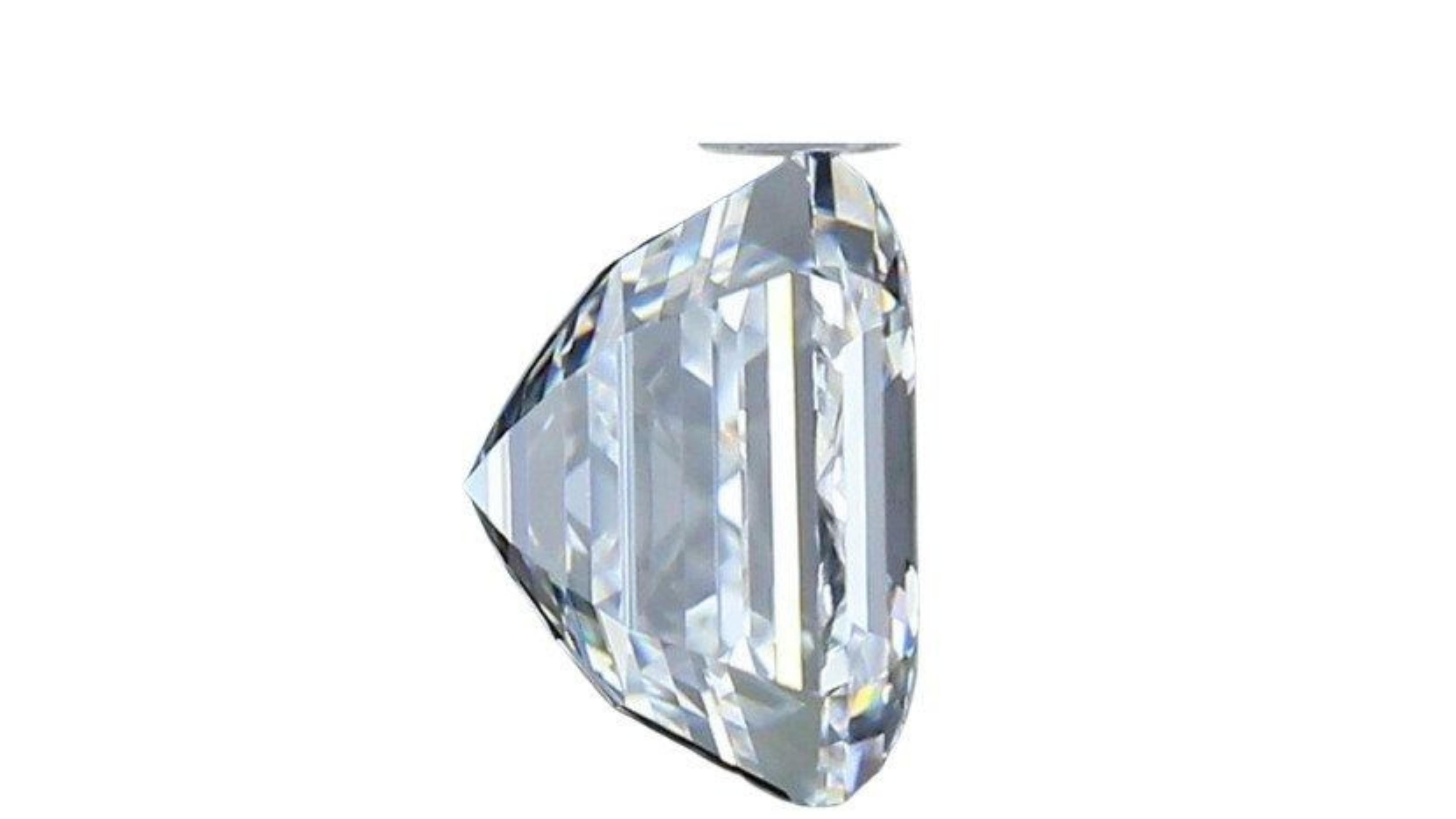 1pc Dazzling 3 Carat Asscher Cut Natural Diamond For Sale 2