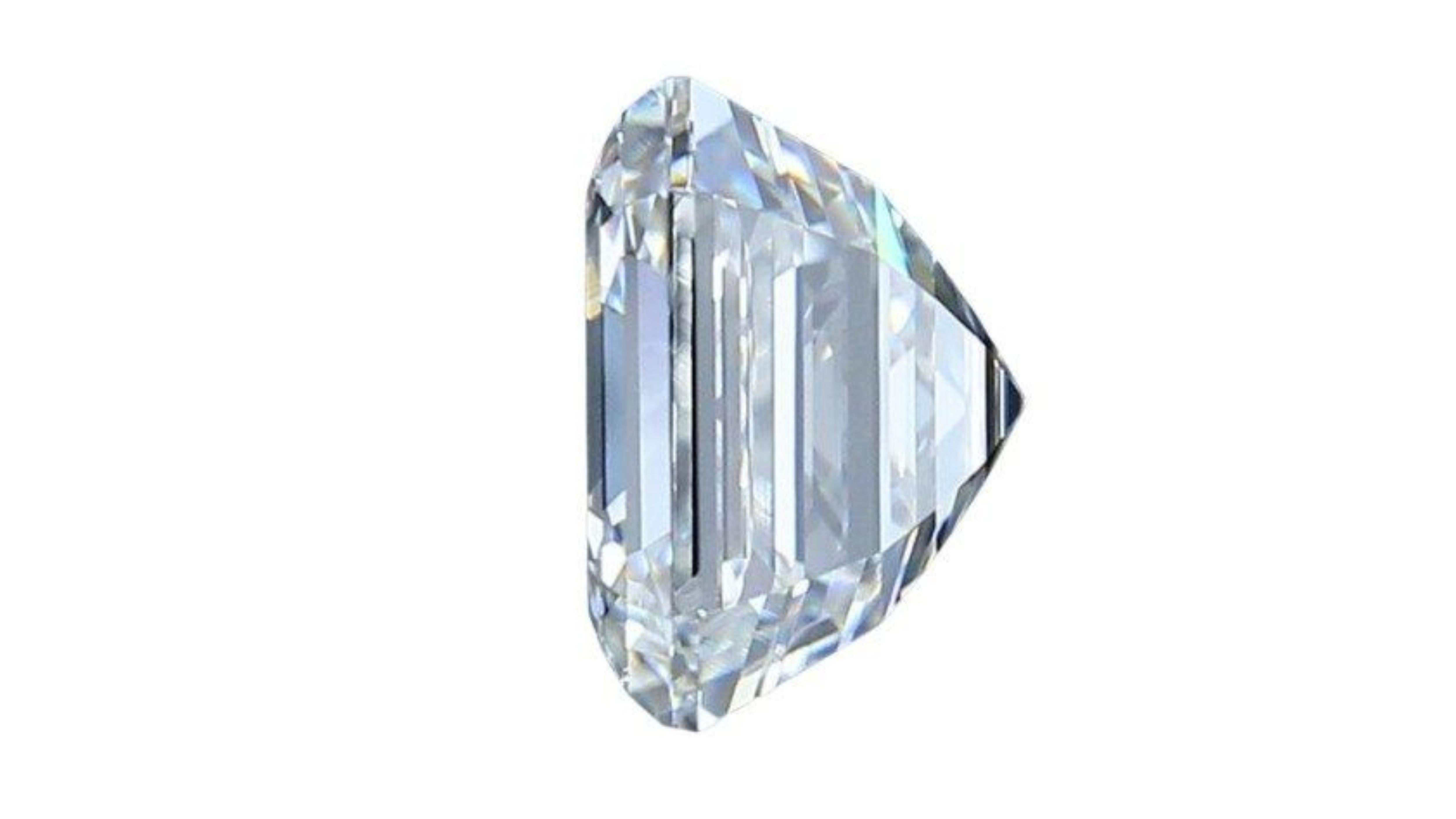 1pc Dazzling 3 Karat Asscher Cut Naturdiamant im Angebot 2