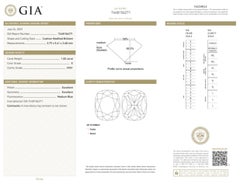 1pc Dazzling Natural cut Cushion diamond in a 1 carat