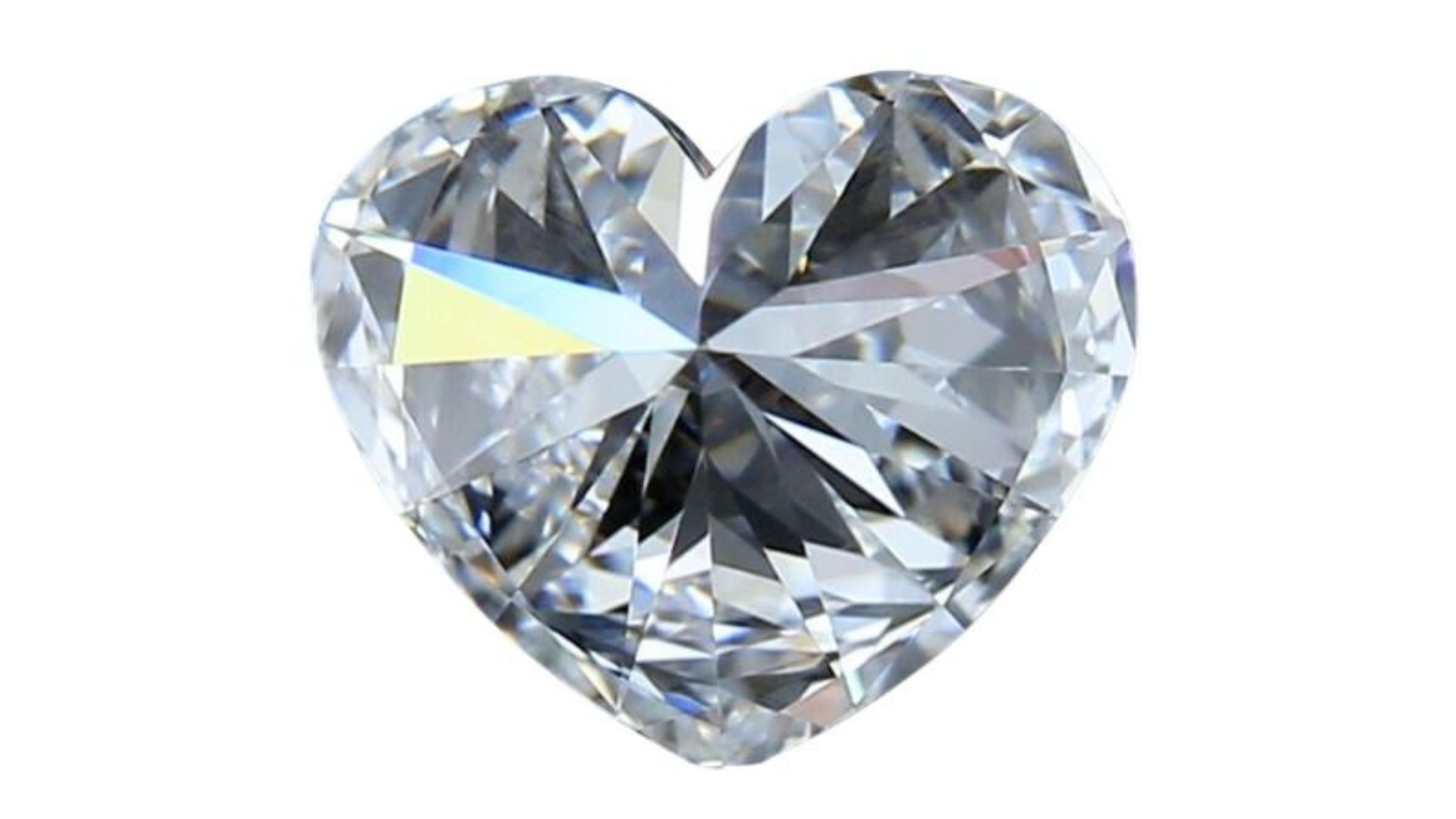 1pc Gliterring 1.01 Heart Brilliant Cut Natural Diamond In New Condition For Sale In רמת גן, IL