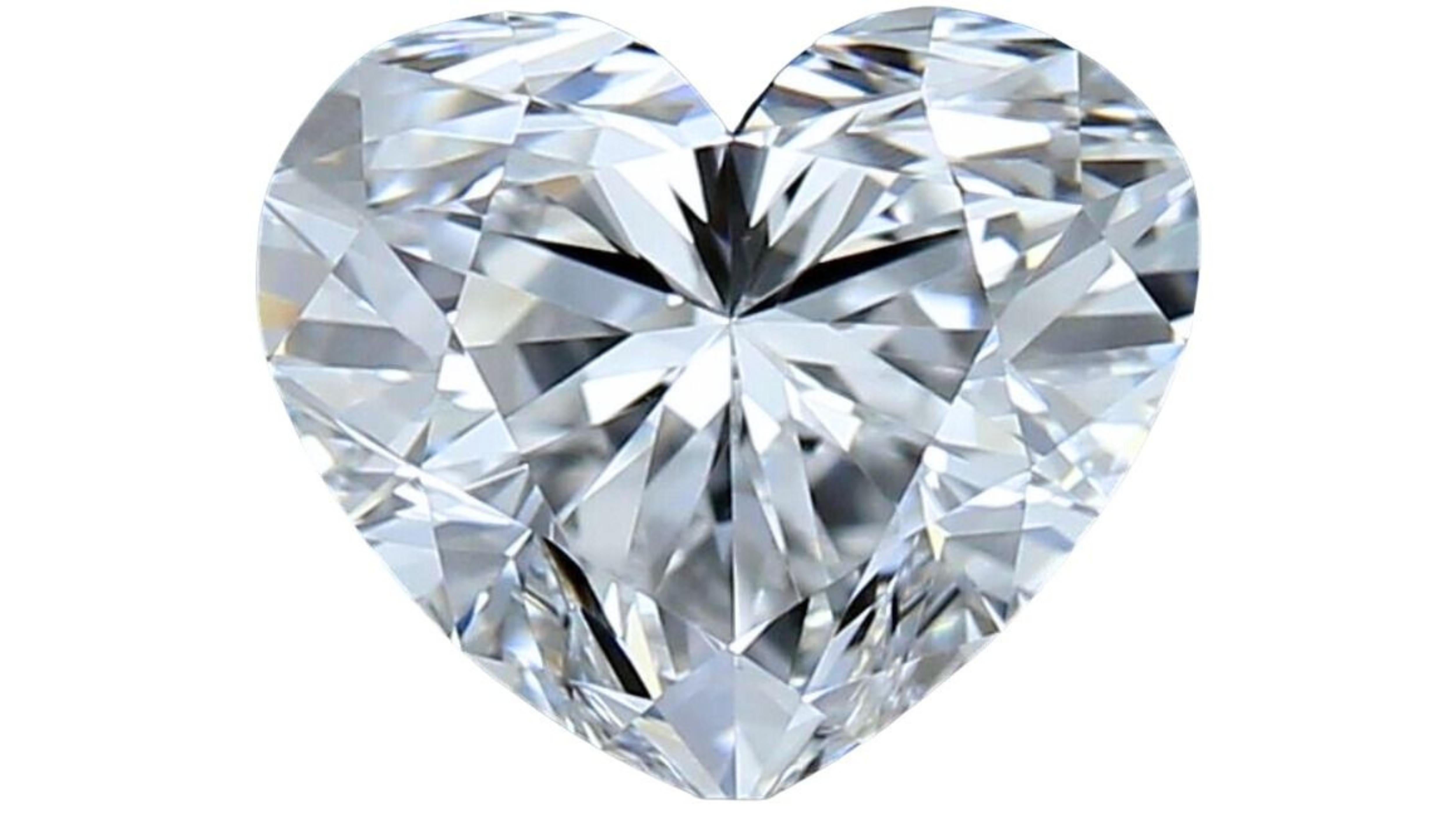 Women's 1pc Gliterring 1.01 Heart Brilliant Cut Natural Diamond For Sale