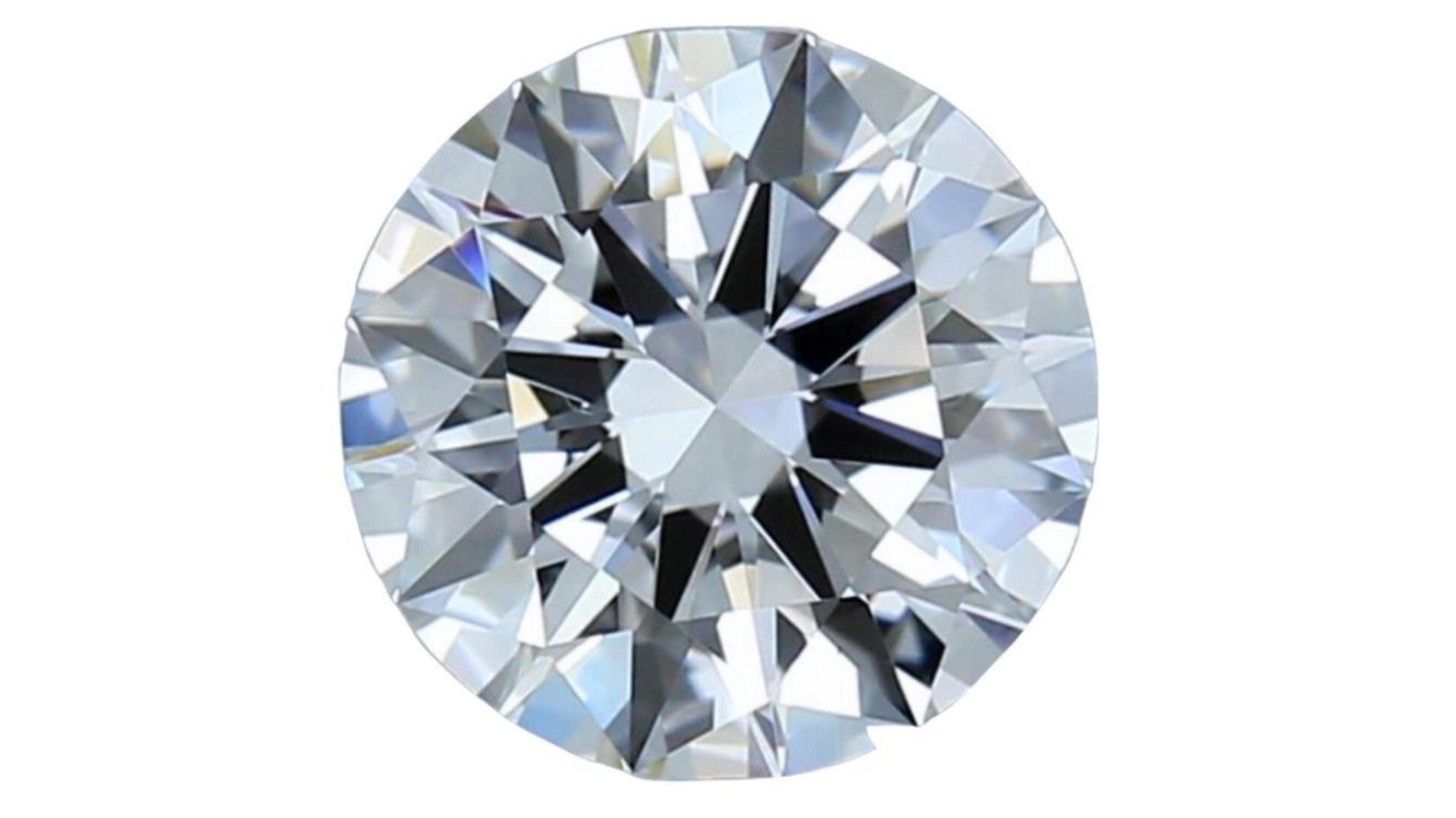 1pc. Brilliante 2,07 carats diamant naturel rond et brillant Pour femmes en vente
