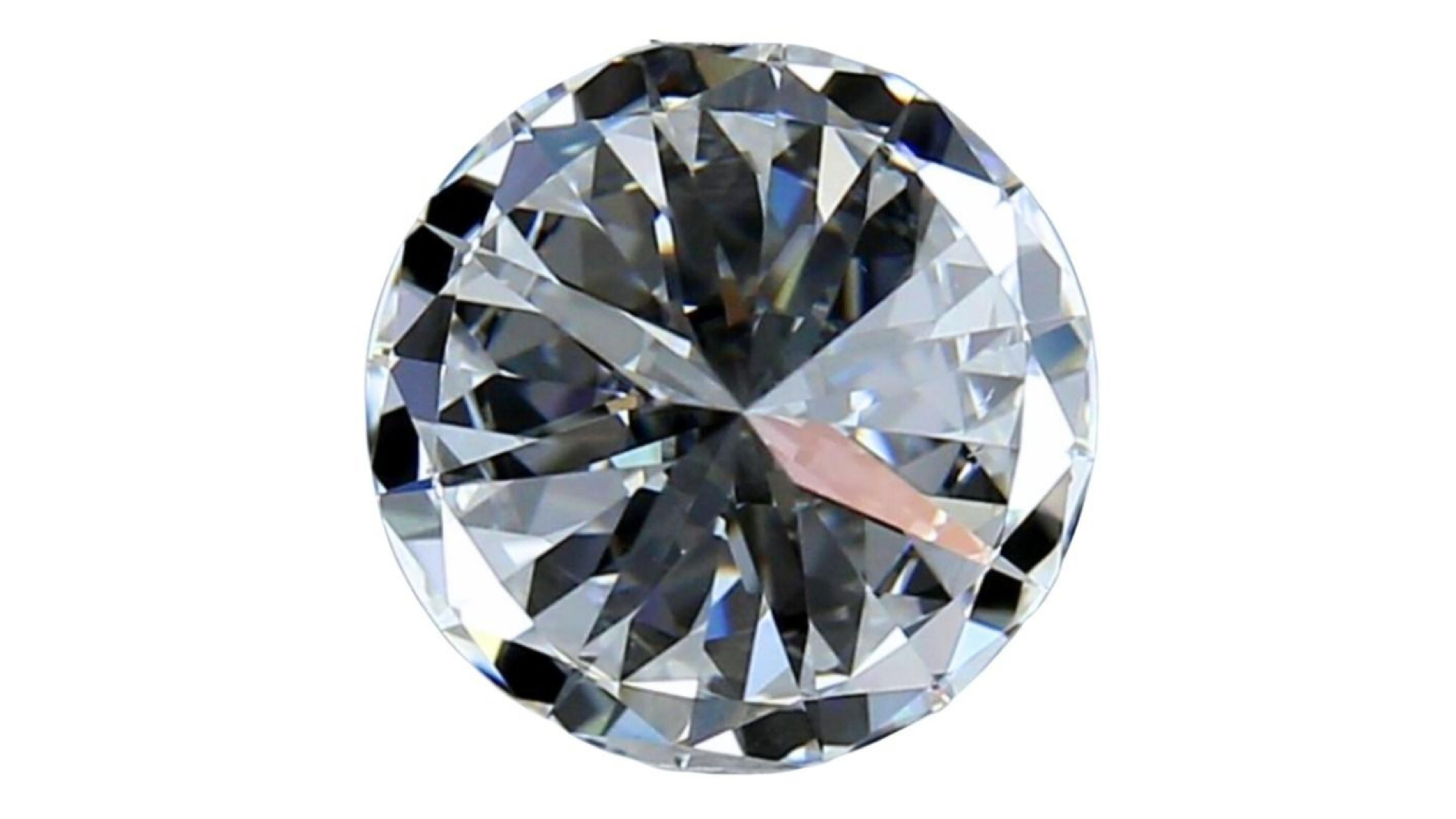 1pc. Brilliante 2,07 carats diamant naturel rond et brillant en vente 3