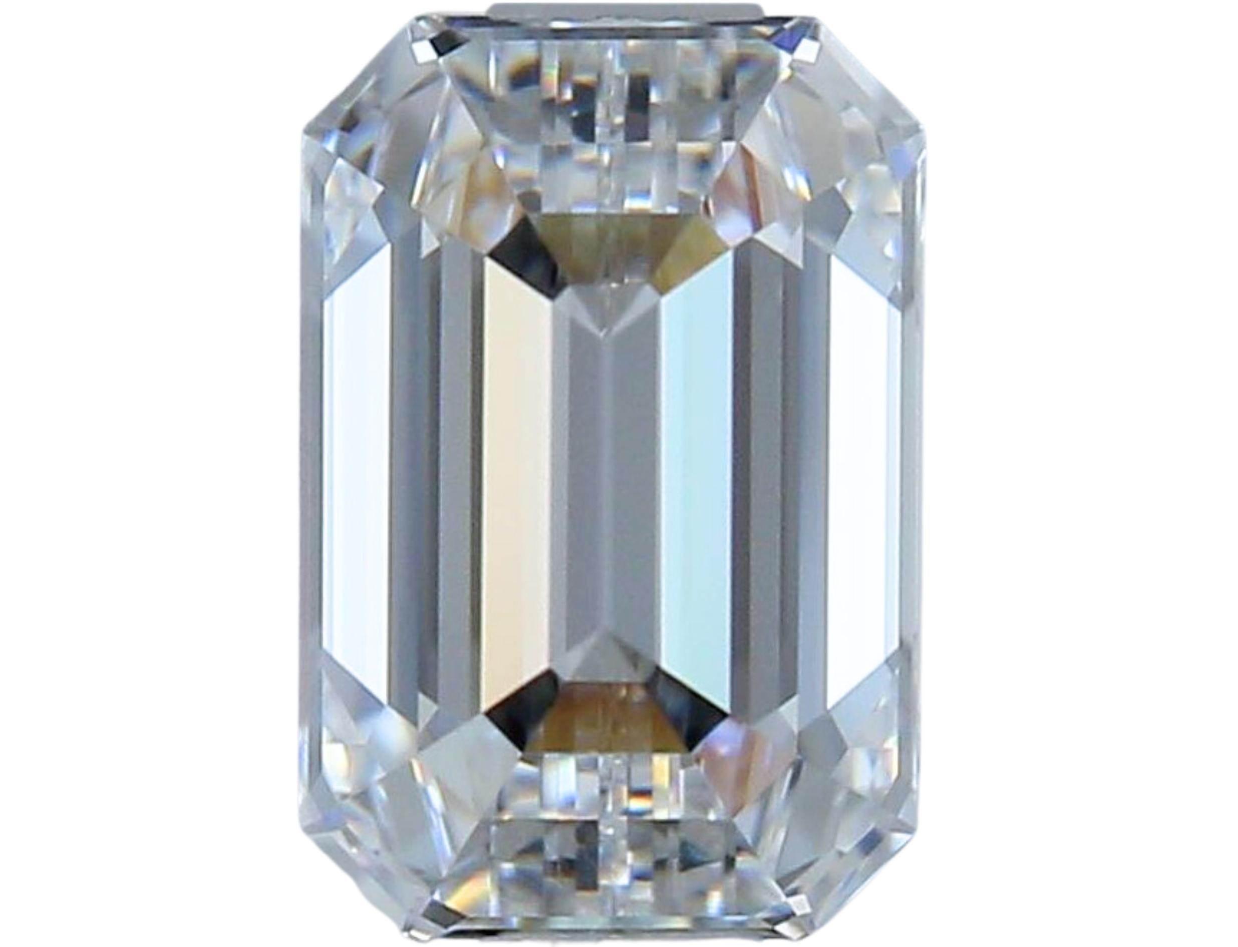 1 pce Diamant émeraude brillant de taille naturelle de 1,06 carat en vente 5