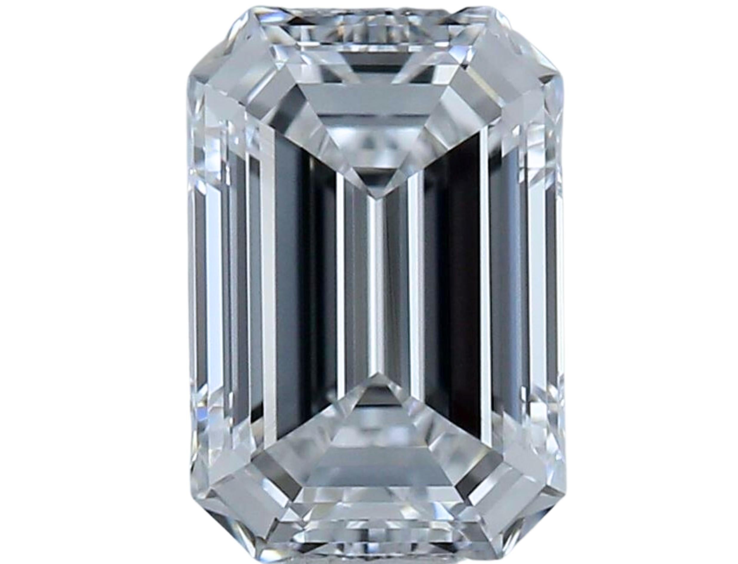 Taille émeraude 1 pce Diamant émeraude brillant de taille naturelle de 1,06 carat en vente