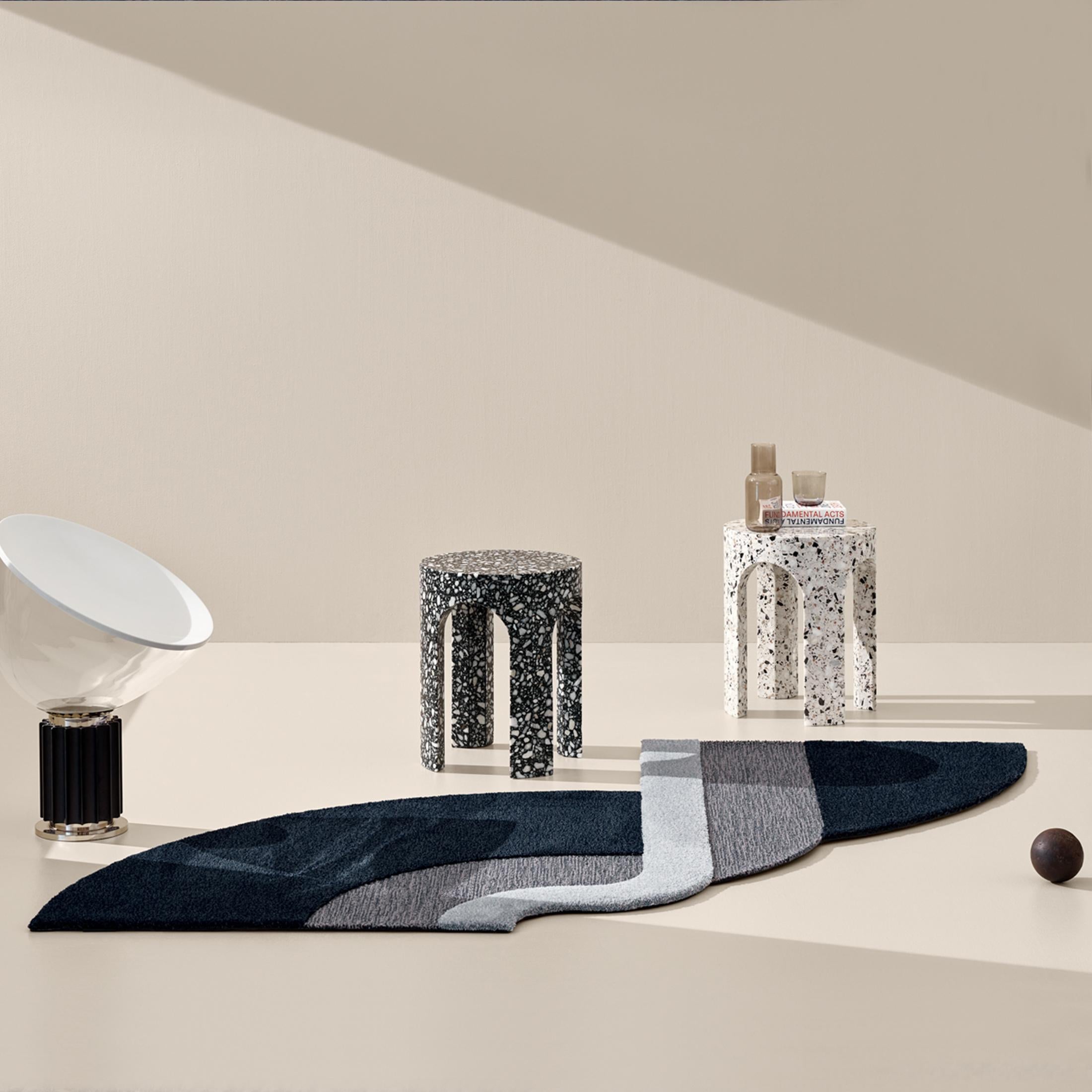 1pc READY TO SHIP - Loggia Side Table - Black Terrazzo Marble by Portego In New Condition For Sale In Stienta, IT