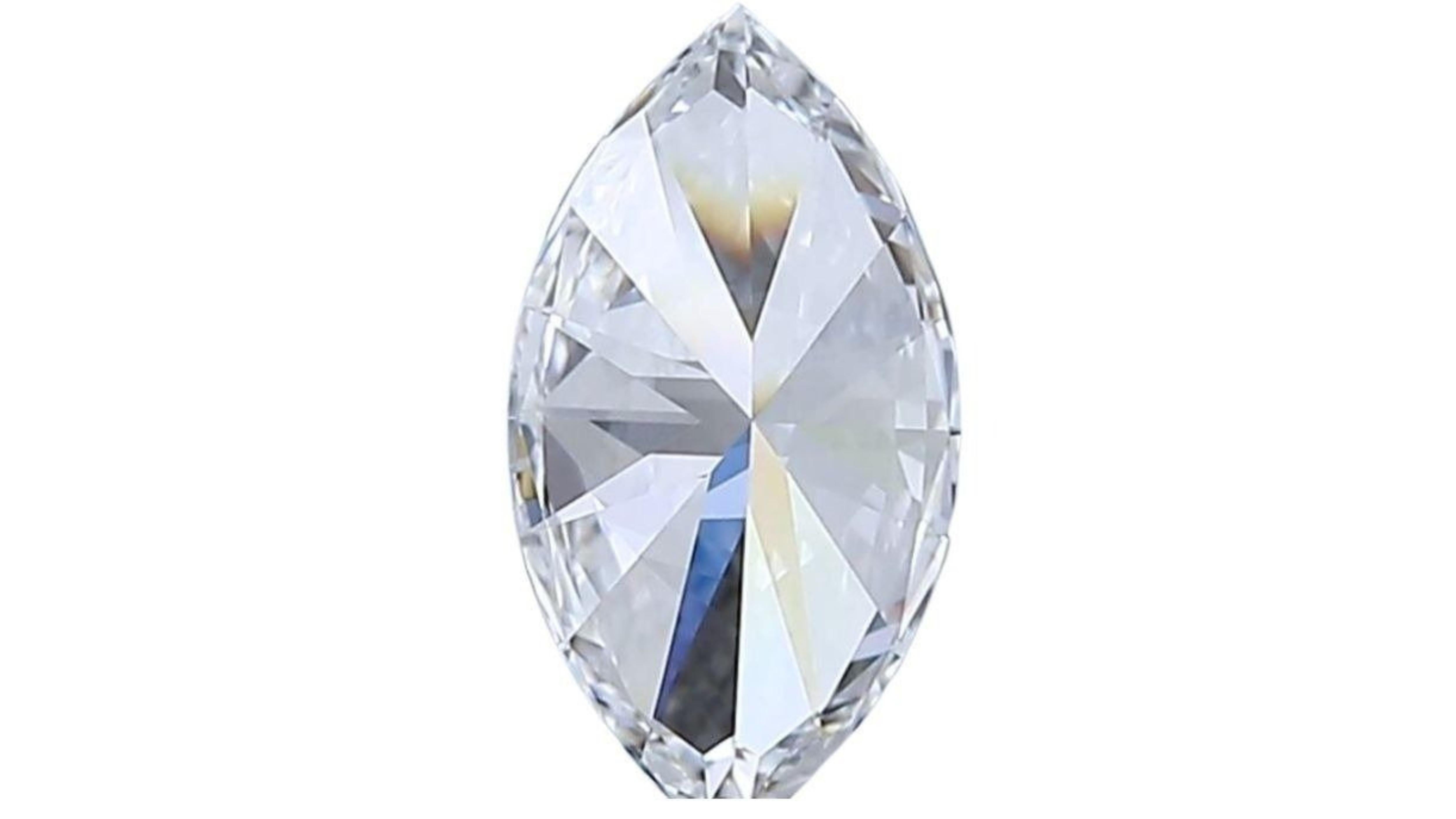 1pc. Shimmering .7 Marquise Cut Natural Diamond For Sale 4