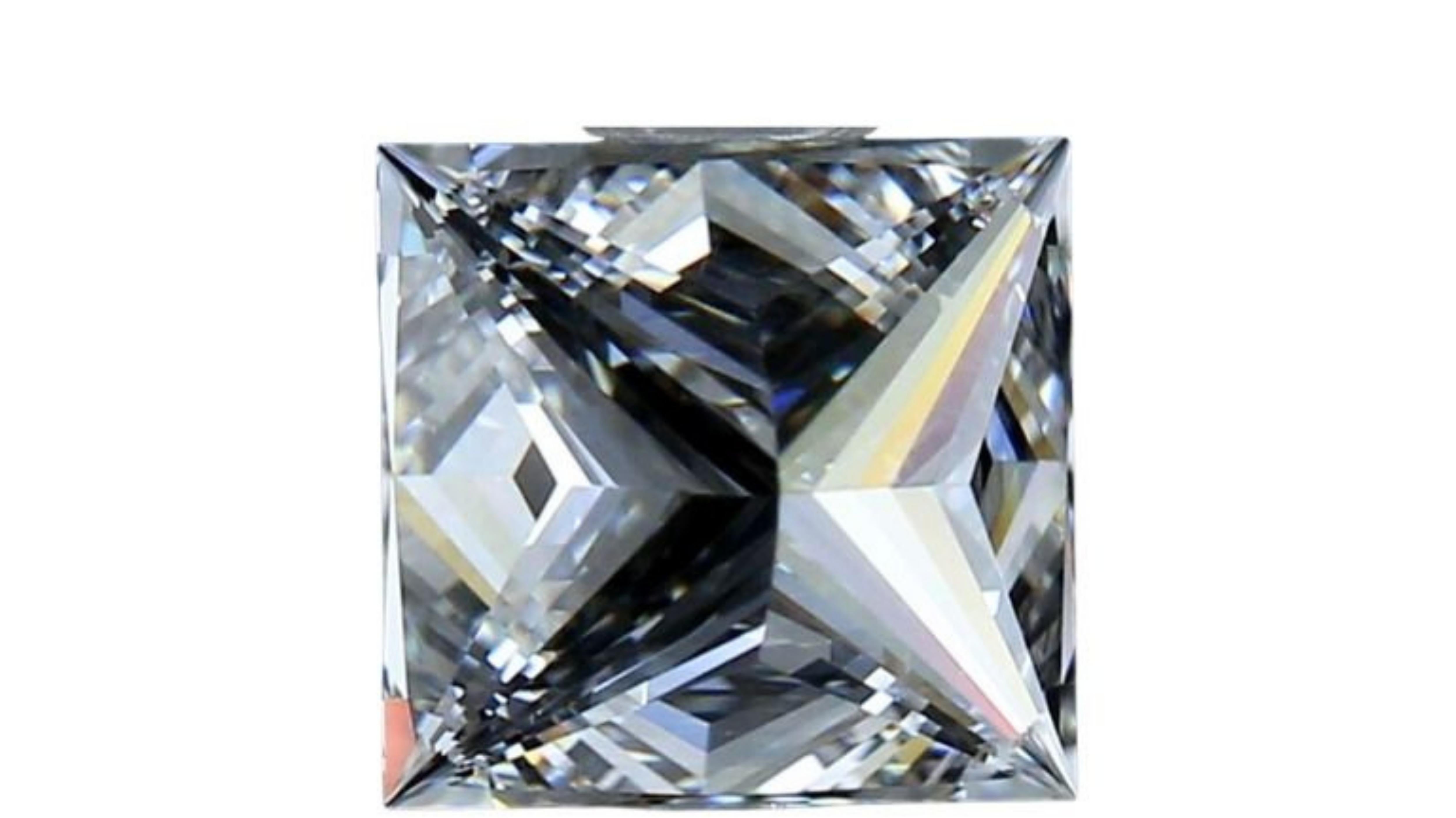 Square Cut 1pc Sparkling 1ct Square Modified Brilliant Cut Natural Diamond For Sale