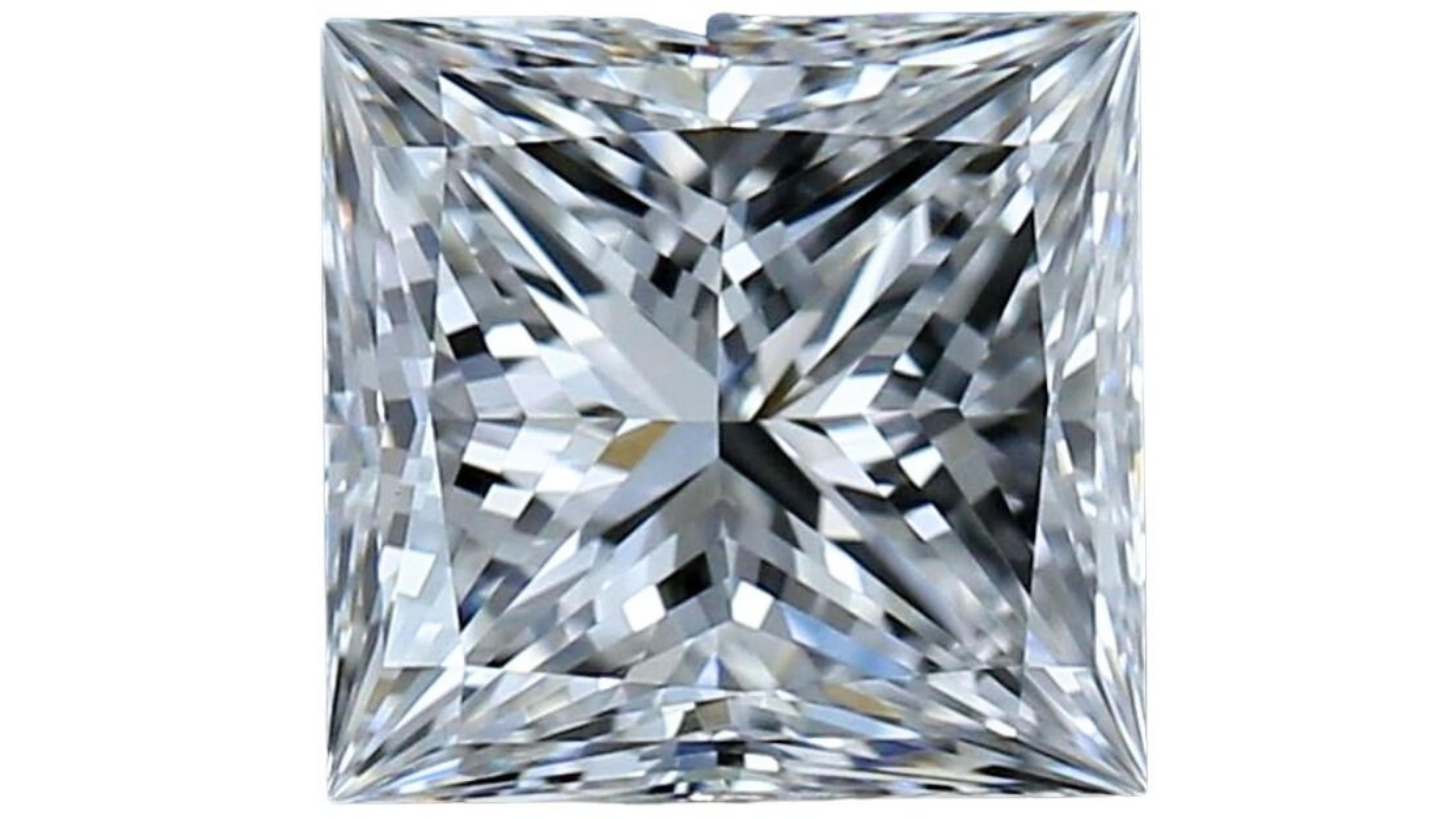 1pc Sparkling 1ct Square Modified Brilliant Cut Natural Diamond In New Condition For Sale In רמת גן, IL