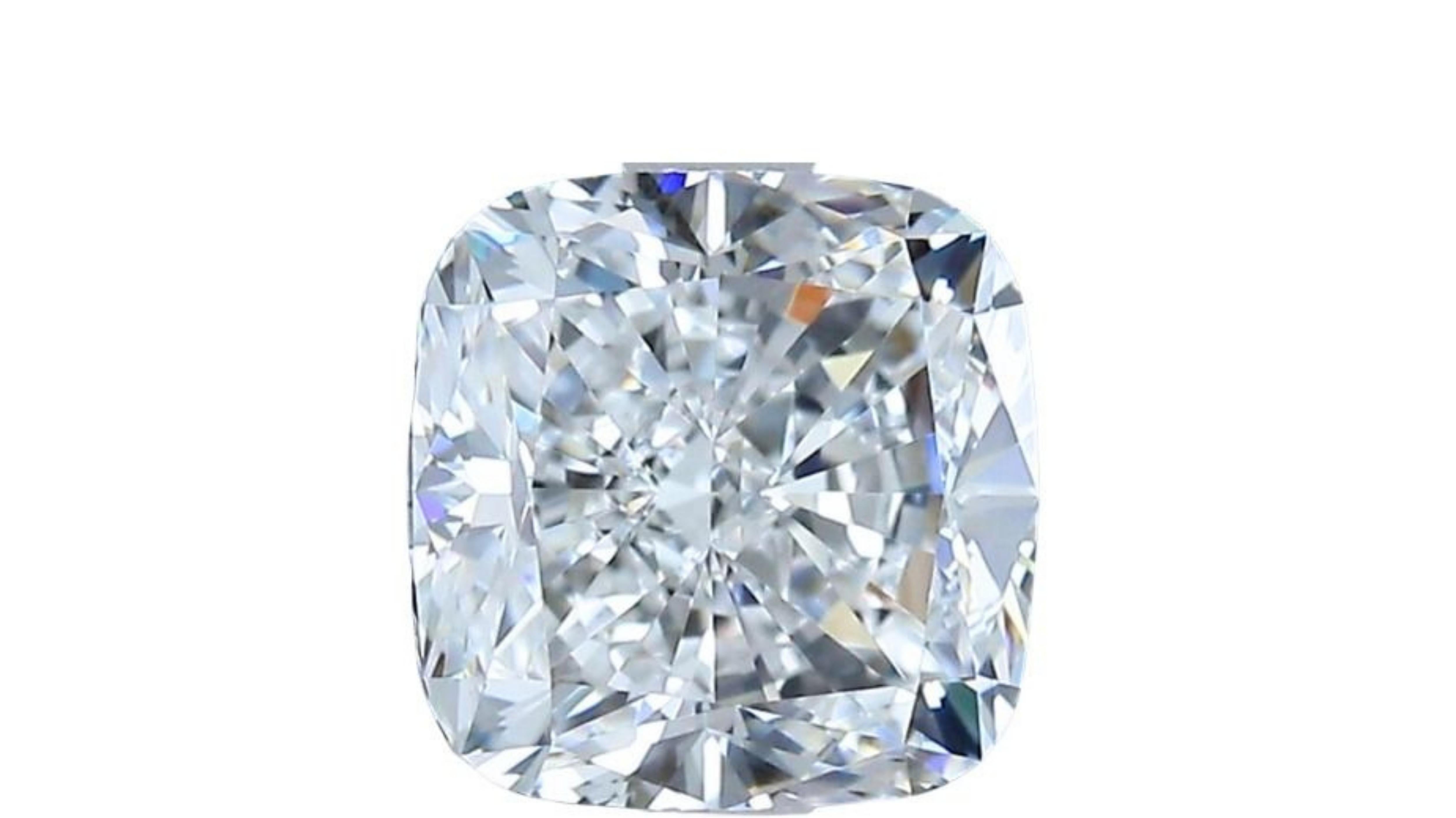 1 pce Diamant naturel taille brillant 2,01 coussin modifié en vente 3