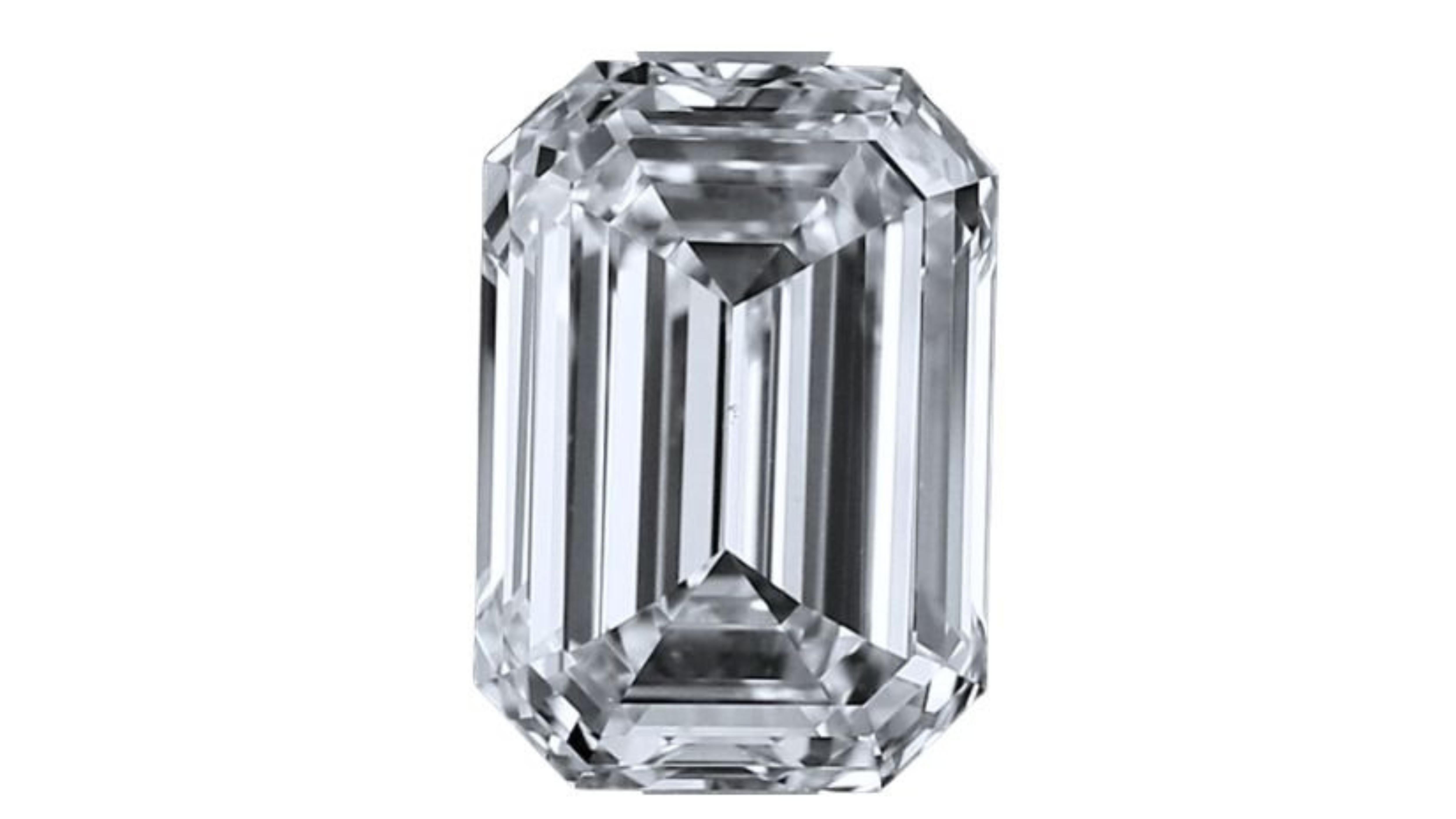 1pc Sparkling 3.01 Carat Emerald Cut Natural Diamond