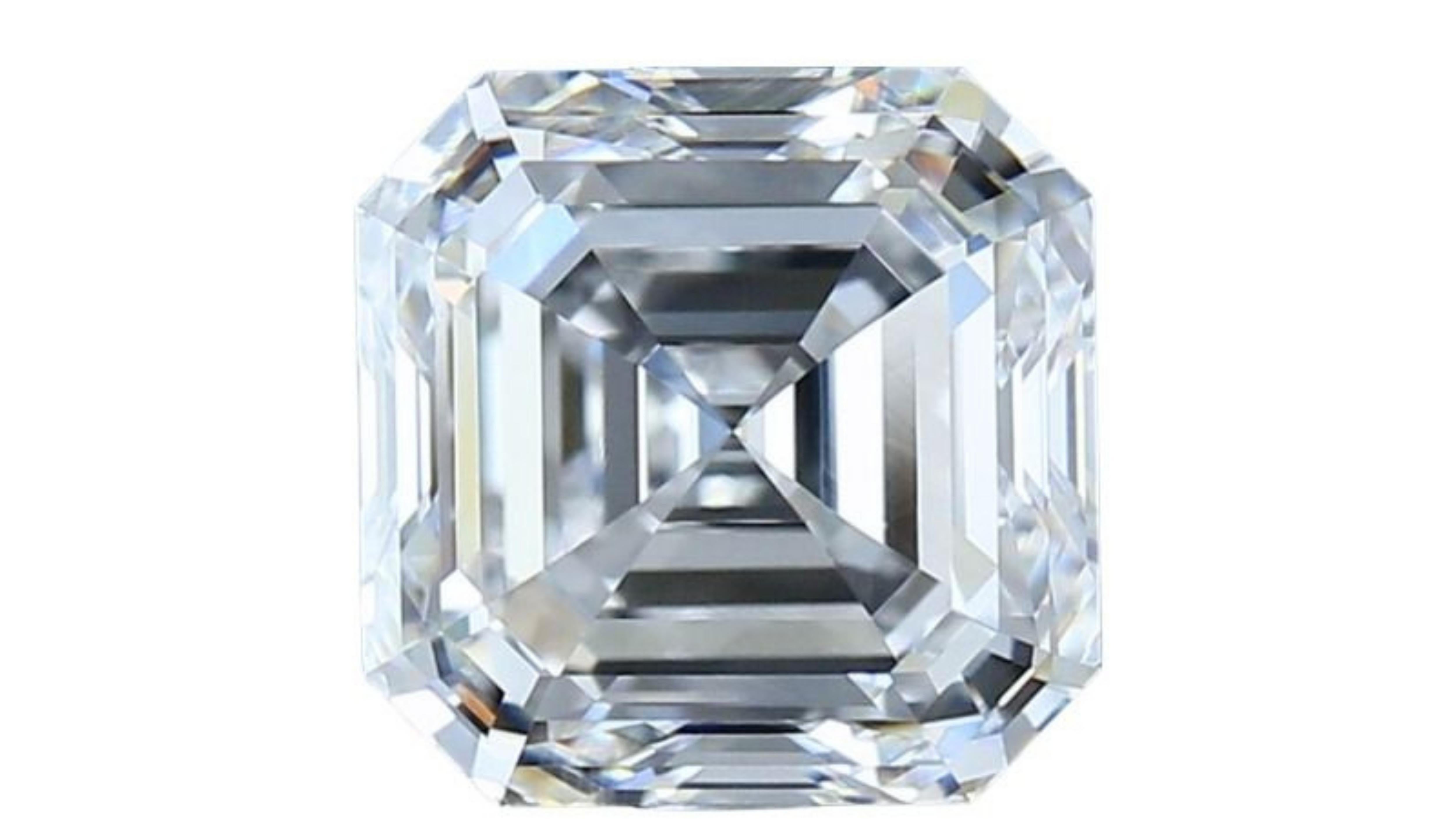 1pc Sparkling 3.03 Square Emerald Cut Natural Diamond For Sale 1