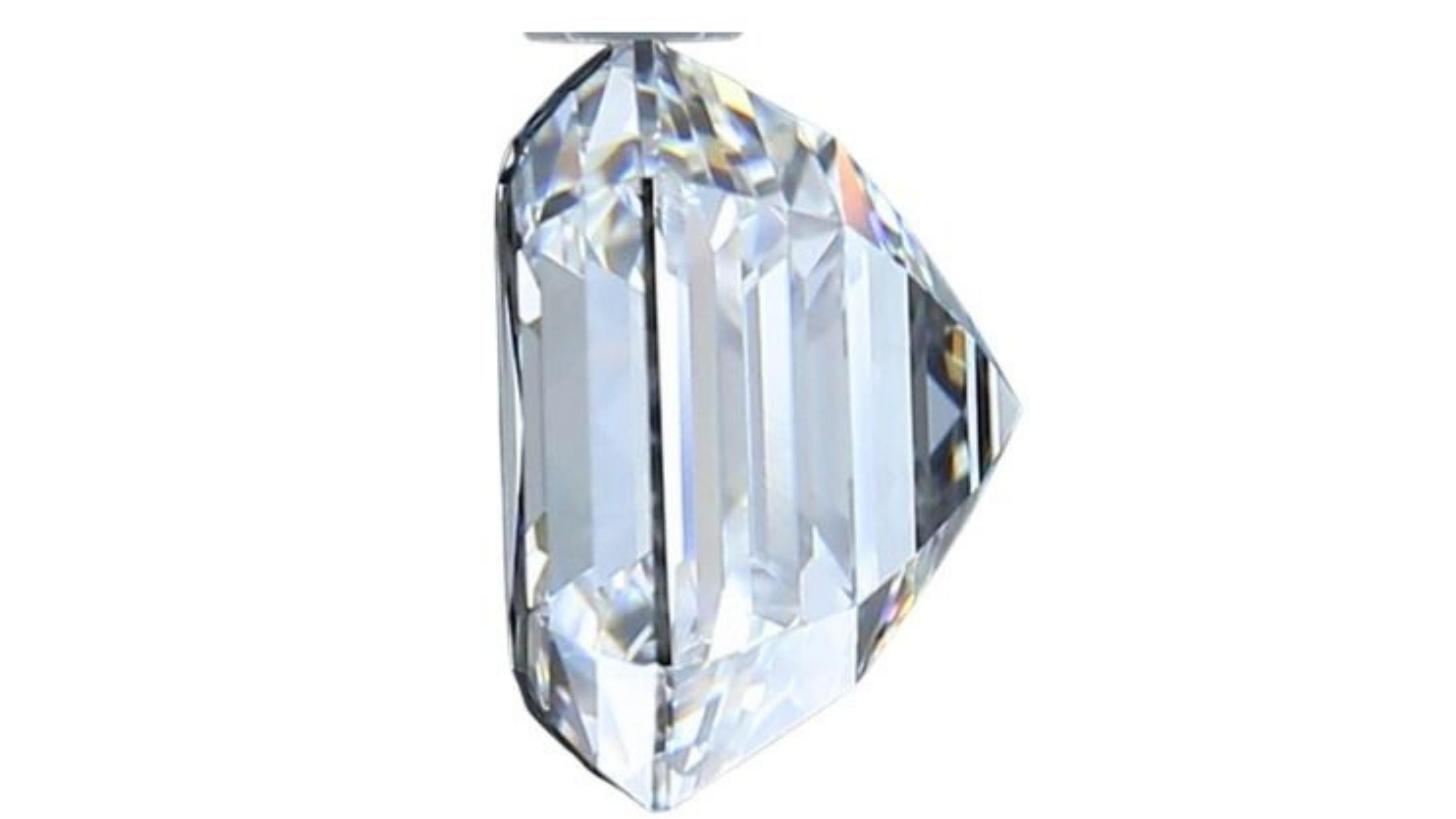1pc Sparkling 3.03 Square Emerald Cut Natural Diamond (diamant naturel taillé en émeraude) en vente 1