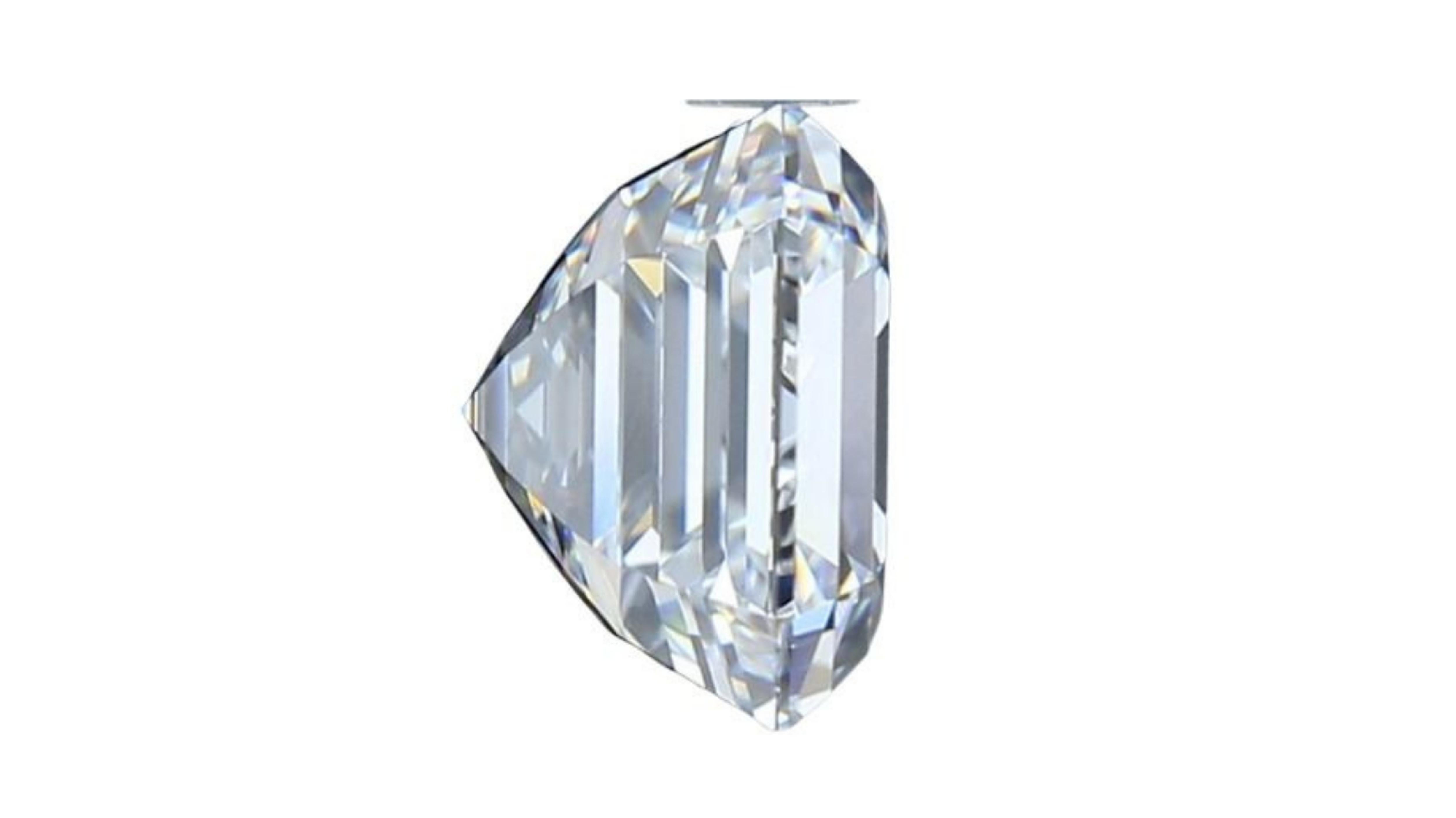1pc Sparkling 3.03 Square Emerald Cut Natural Diamond (diamant naturel taillé en émeraude) en vente 2