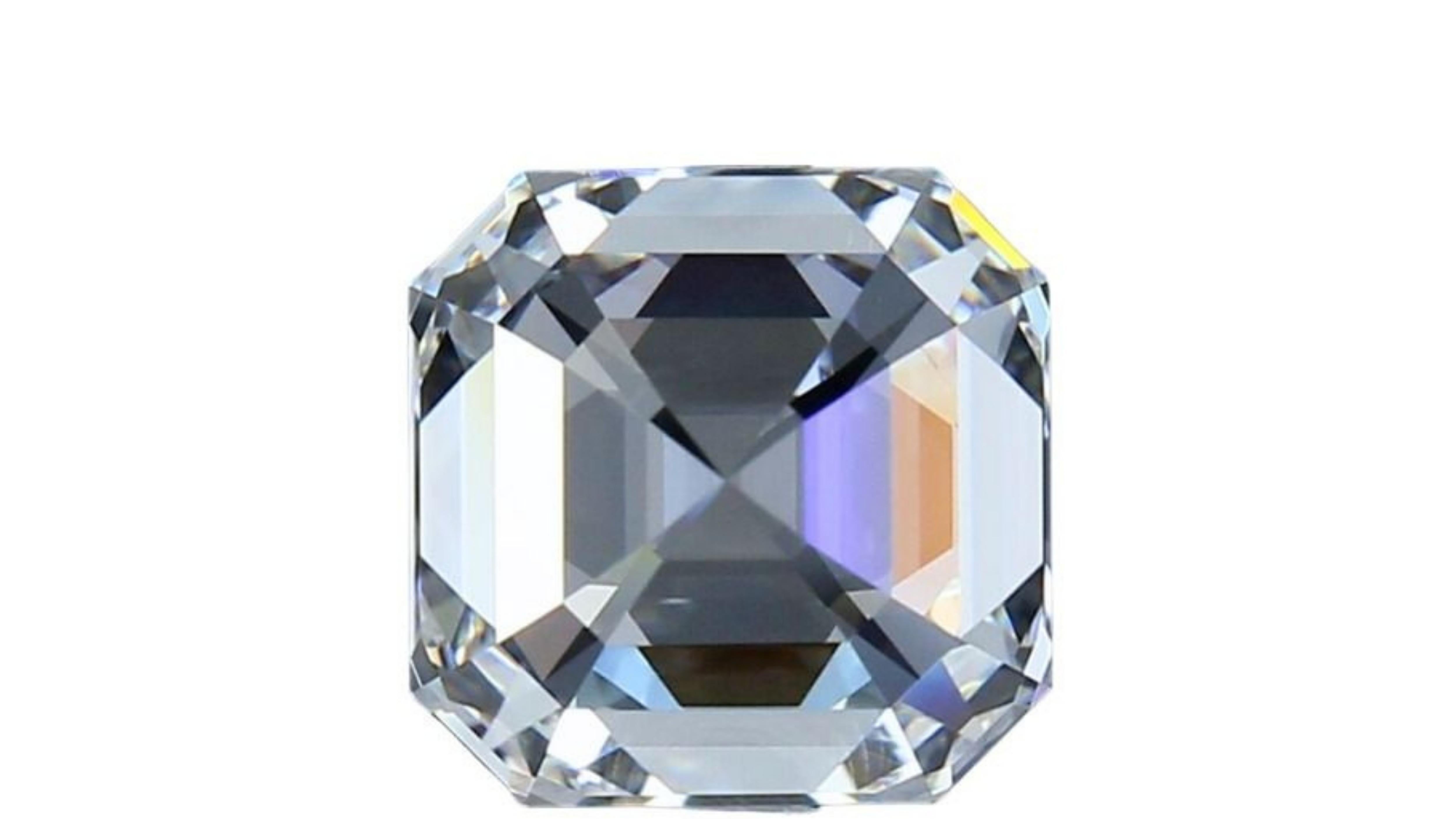 1pc Sparkling 3.03 Square Emerald Cut Natural Diamond (diamant naturel taillé en émeraude) en vente 3