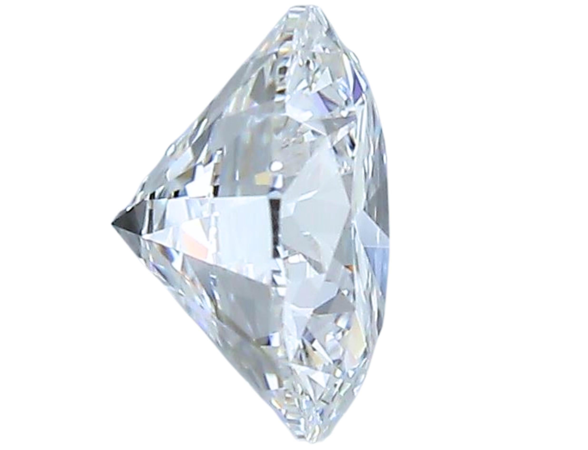 1pc Sparkling Natural cut Round diamond in a 1.01 carat For Sale 4
