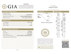 1pc Stunning Natural cut Cushion diamond in a .90 carat