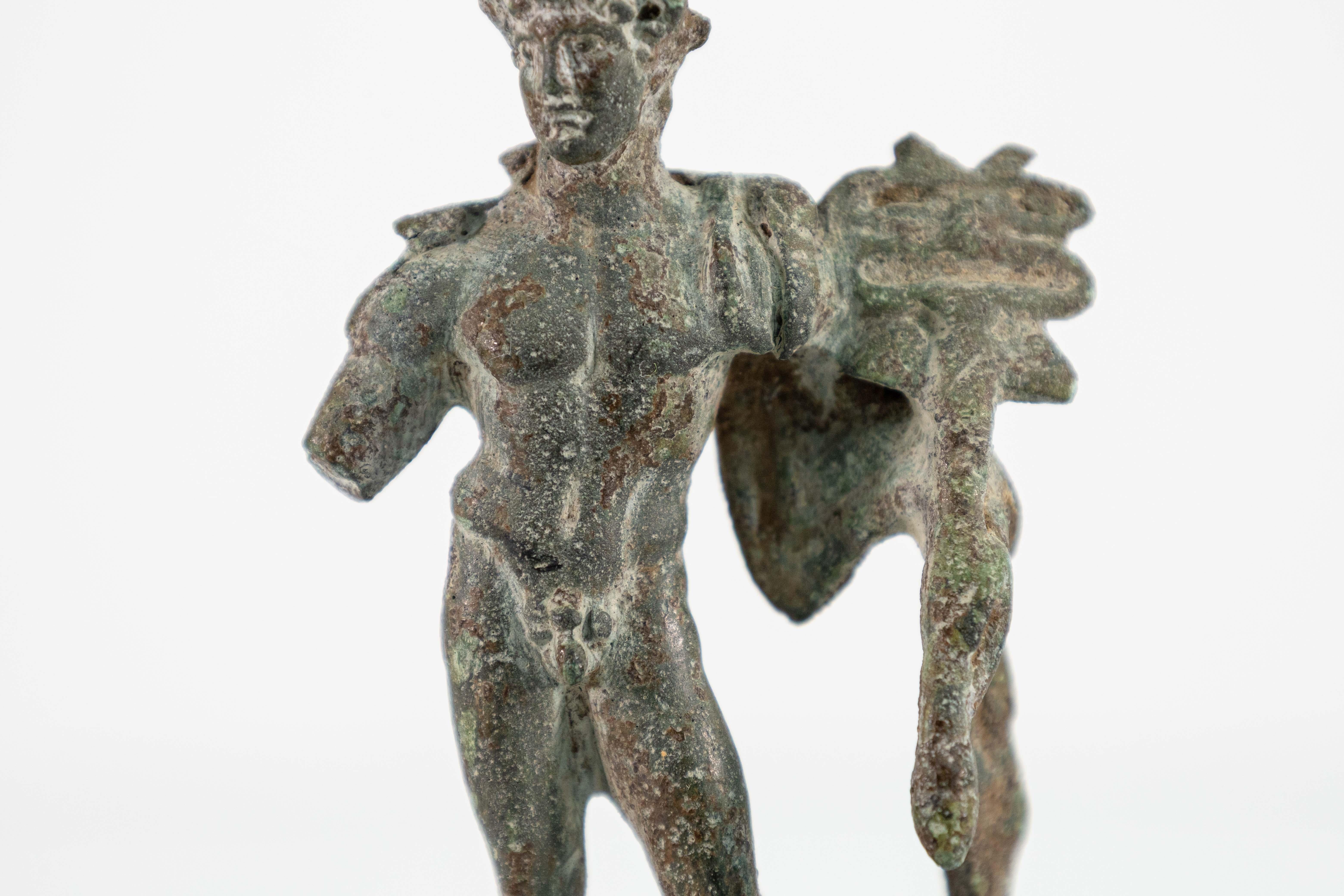 Italiano Statuetta romana di bronzo di Mercurio Polykleitos del I secolo d.C. Antichità classiche in vendita