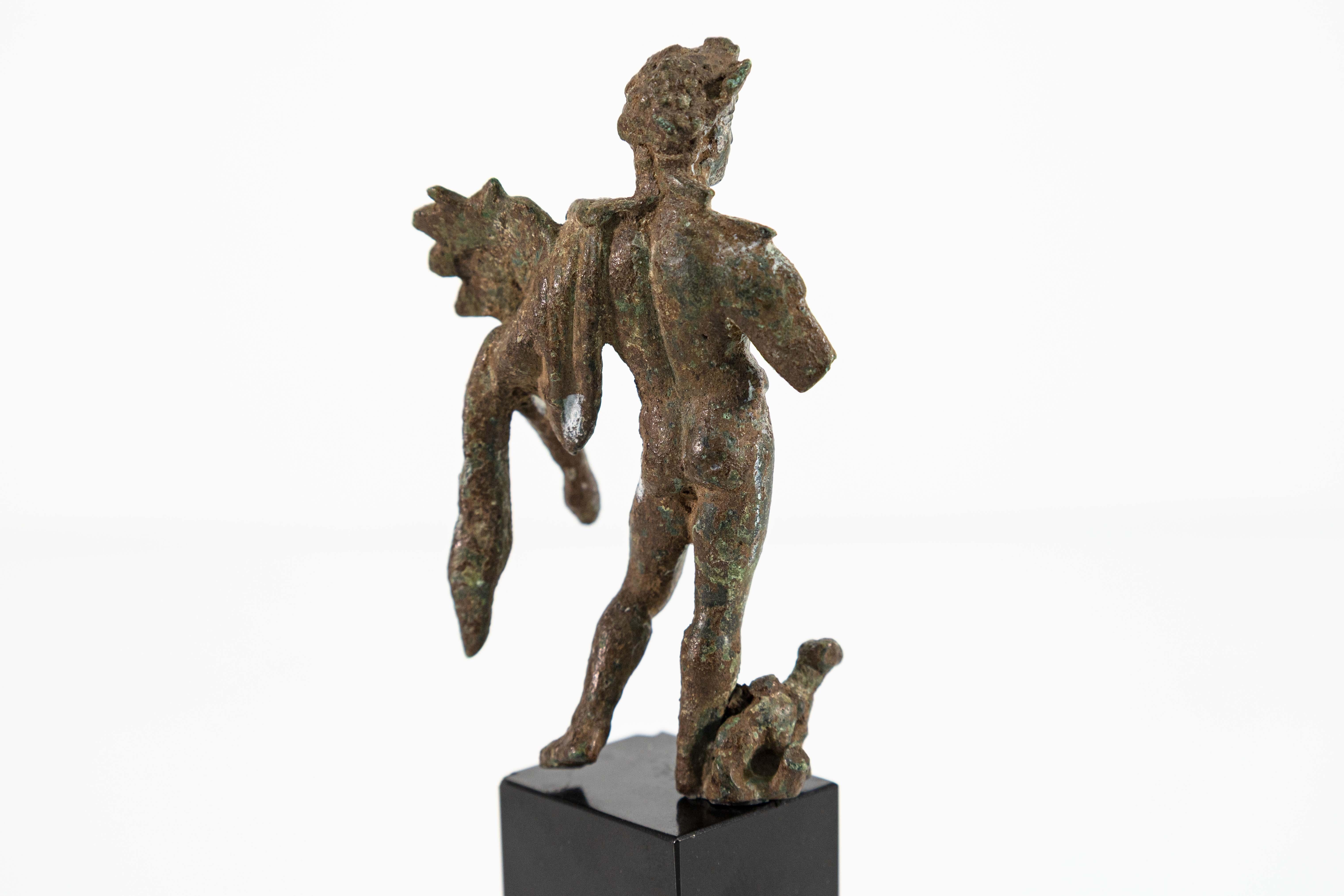 Fino al XVIII secolo Statuetta romana di bronzo di Mercurio Polykleitos del I secolo d.C. Antichità classiche in vendita
