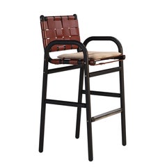 1st Century Albany Bar Chair Leather Trap Made in Portugal by Wood Tailors
