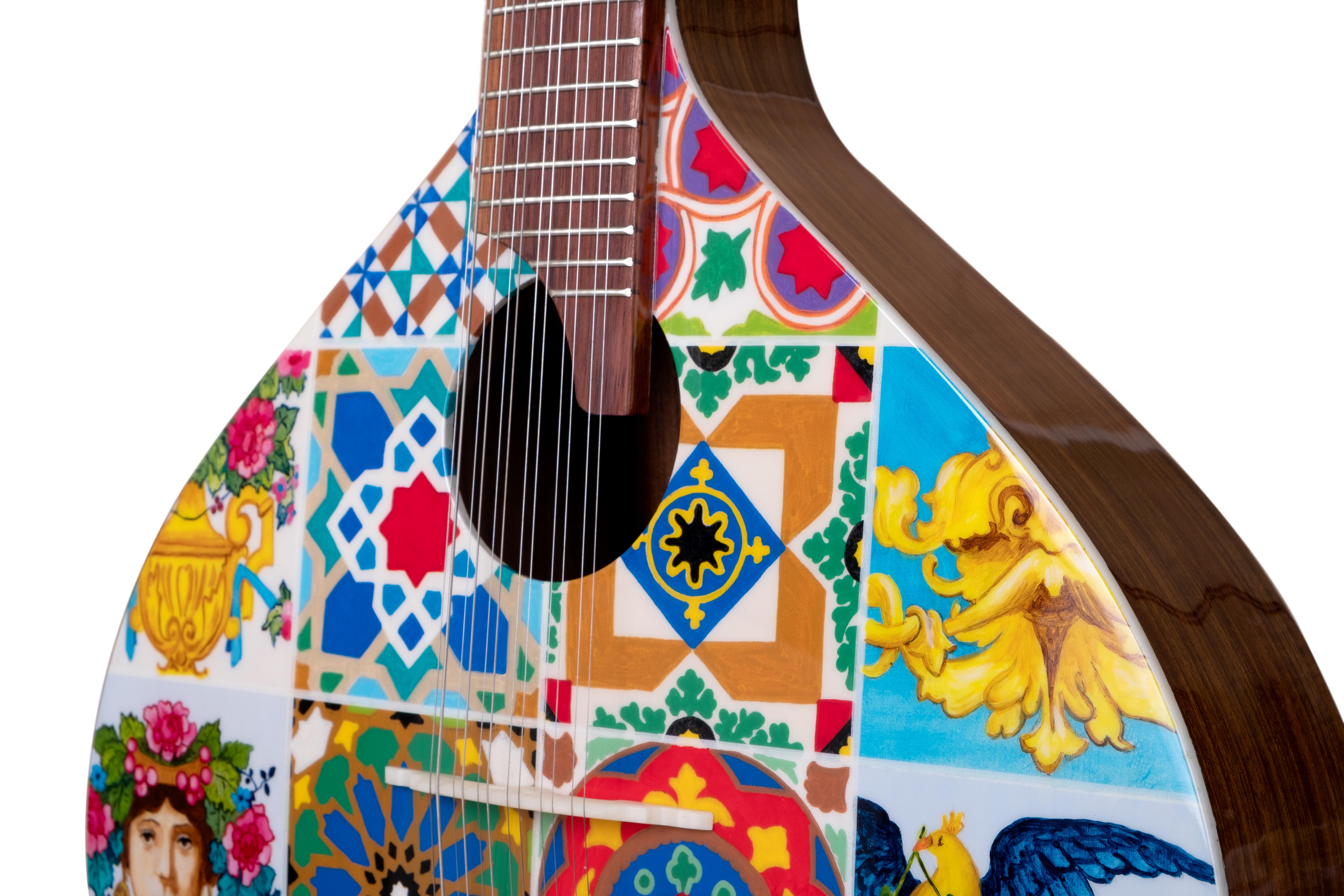 Azulejo V. Gitarre aus dem 1. Jahrhundert, handbemalt von Malabar im Zustand „Neu“ im Angebot in RIO TINTO, PT