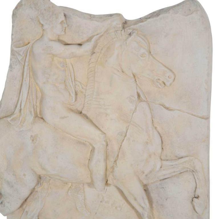 British 1st Century BC Greek Hellenistic Horseman Relief Cast Wall Plaque For Sale