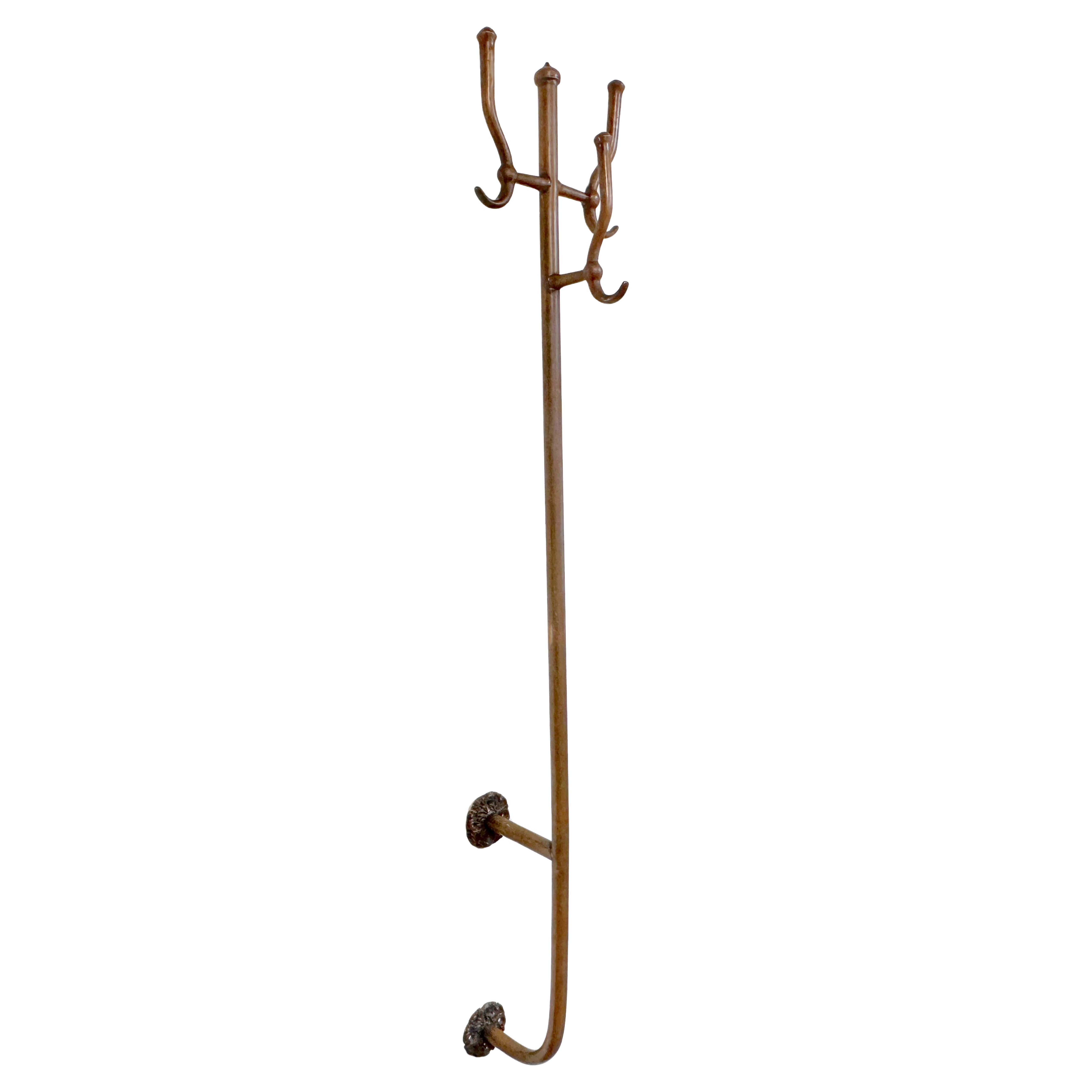 Perchero/ Sombrerero Tridente de Latón de 1ª Clase para Barco, Tren o Salón, Circa 1890