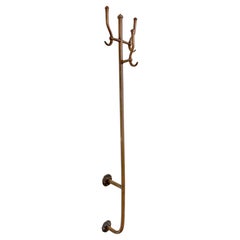 Antique 1st Class Ship, Train or Saloon Brass Trident Coat/ Hat Rack, Circa 1890