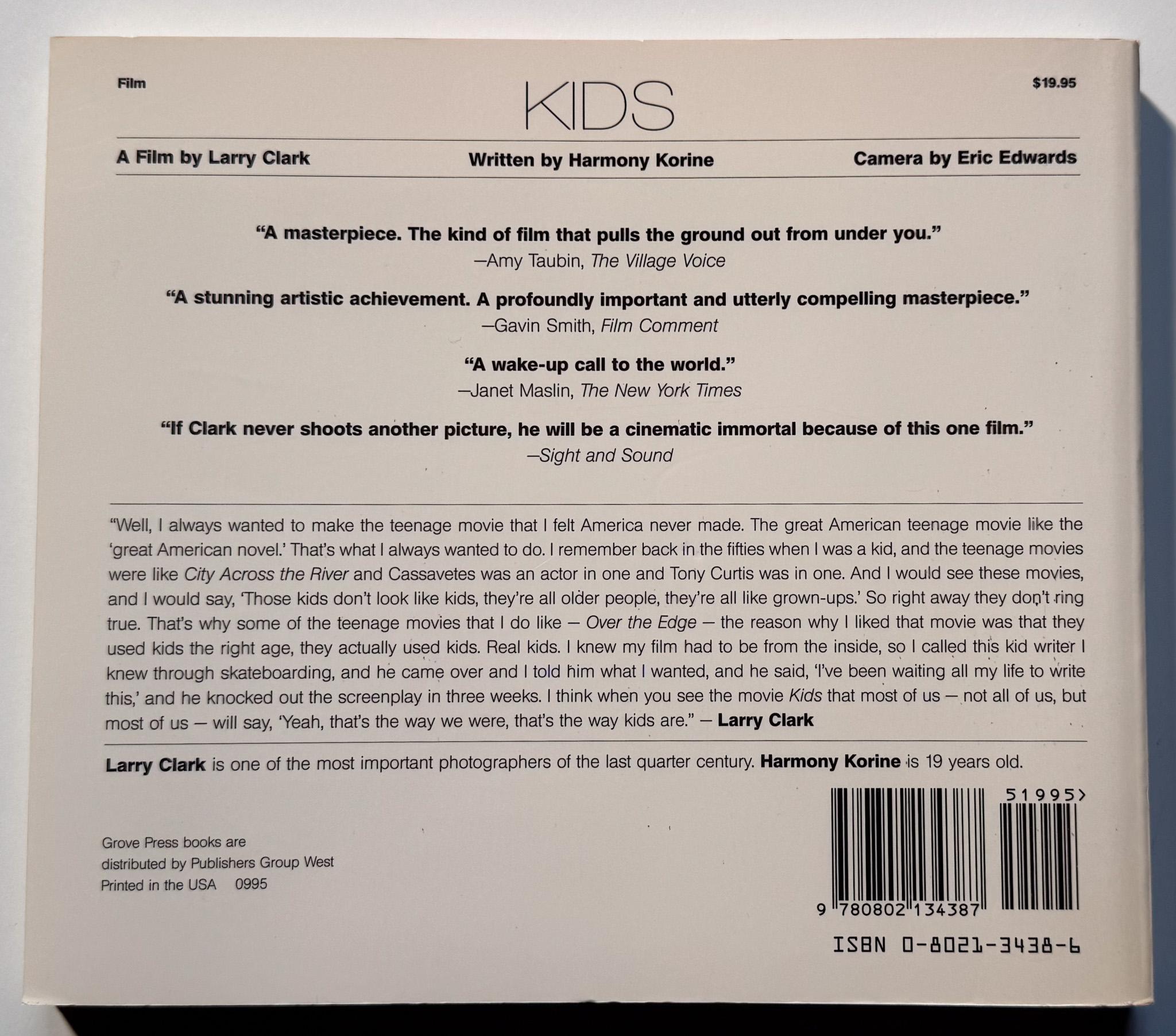 [1st ed] Kids: Ein Film von Larry Clark (Signiert) im Angebot 2