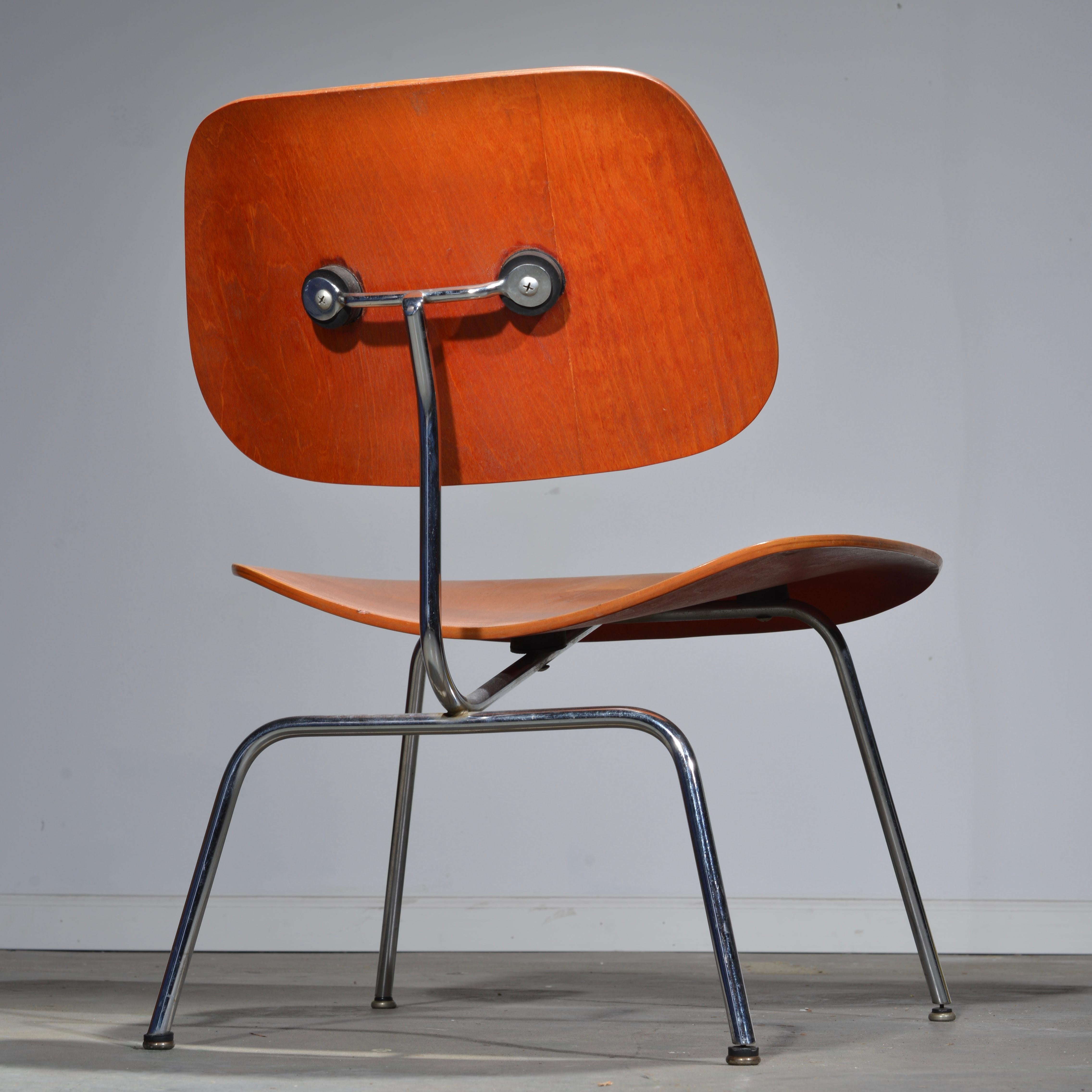 First Edition Evans Red Analine Lcm Chair by Charles and Ray Eames 8