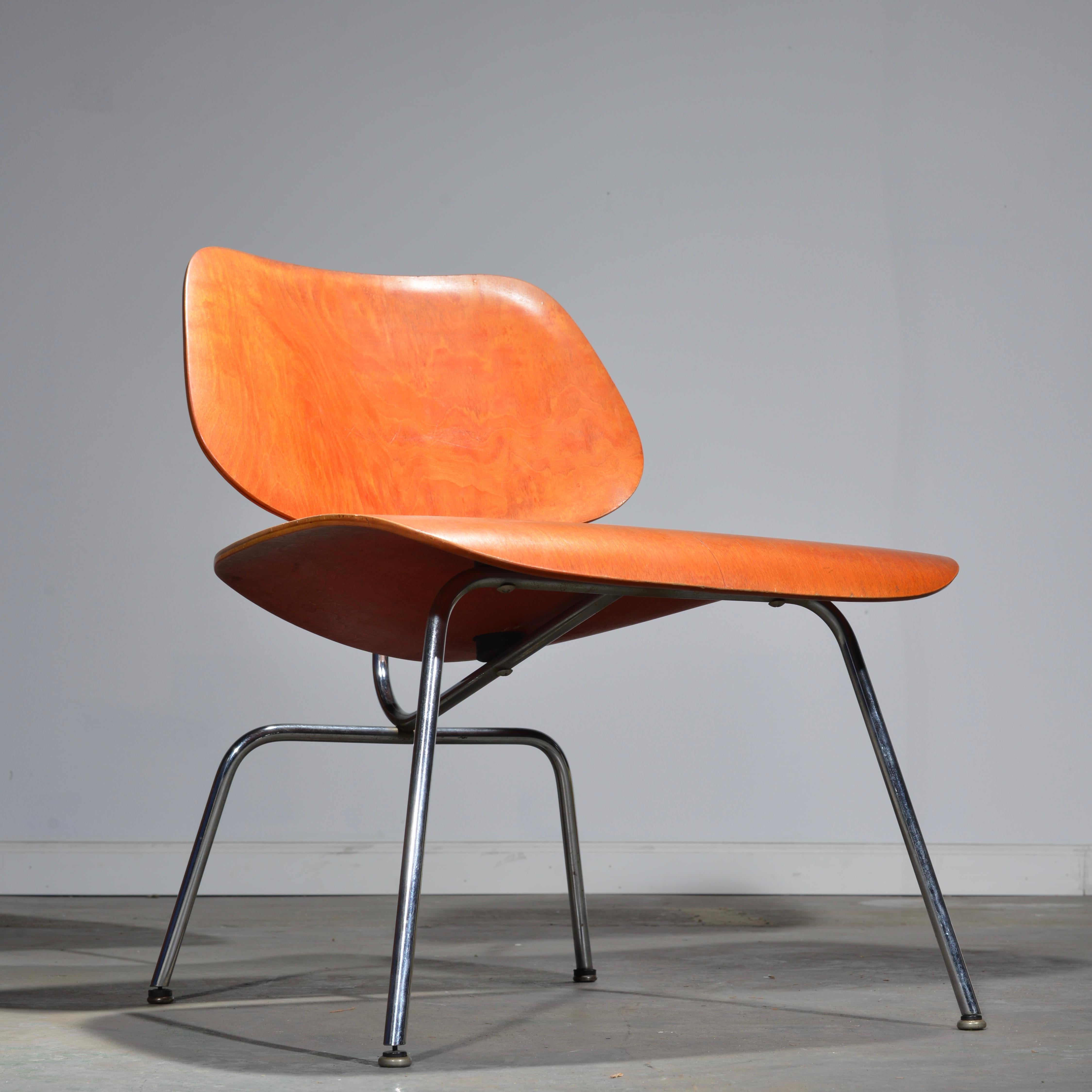 First Edition Evans Red Analine Lcm Chair by Charles and Ray Eames 9