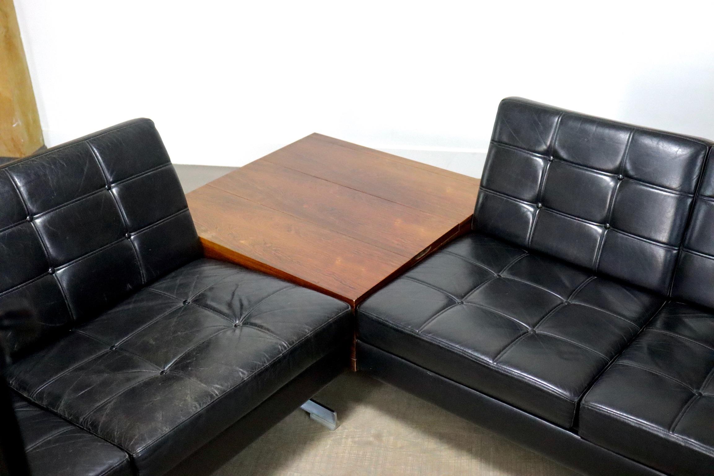 1st Edition leather ‘Pluraform’ sofa set by Rolf Benz, 1964 7