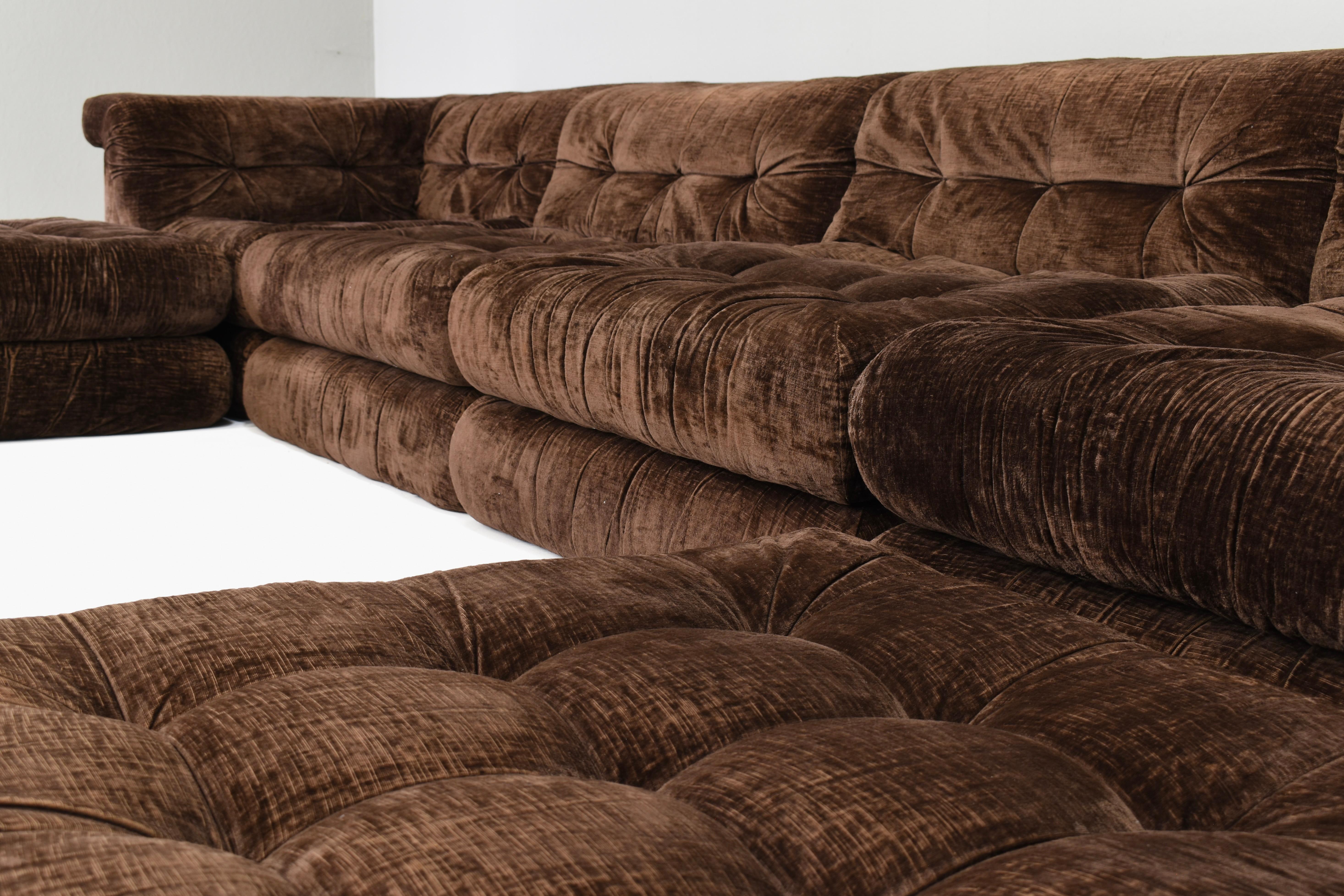 Fabric 1st Edition 'Mah Jong' Sofa by Hans Hopfer for Roche Bobois, France