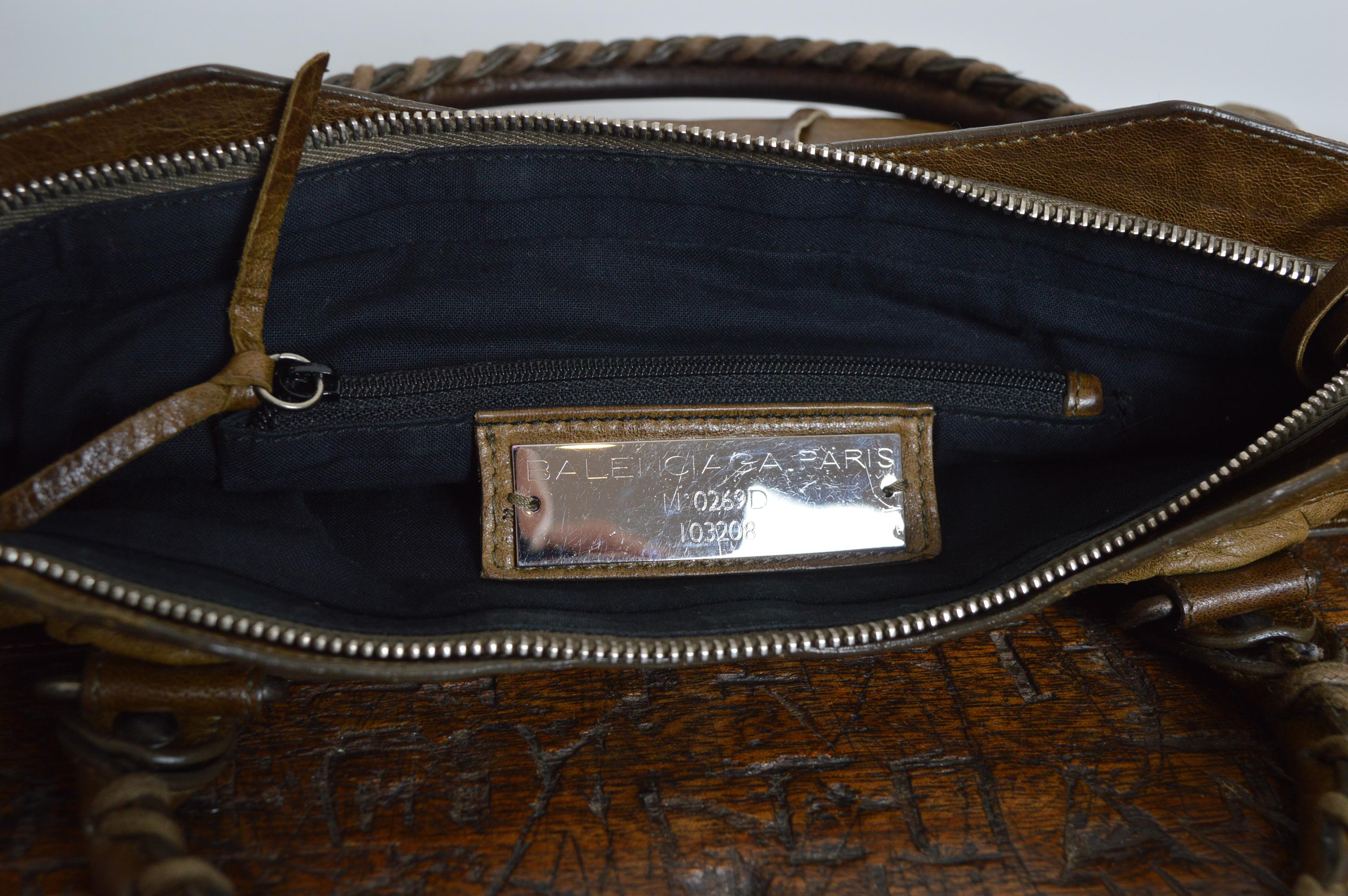 1st Edition Motorcycle BALENCIAGA Mud Brown / Khaki Leather City Shoulder Bag 6