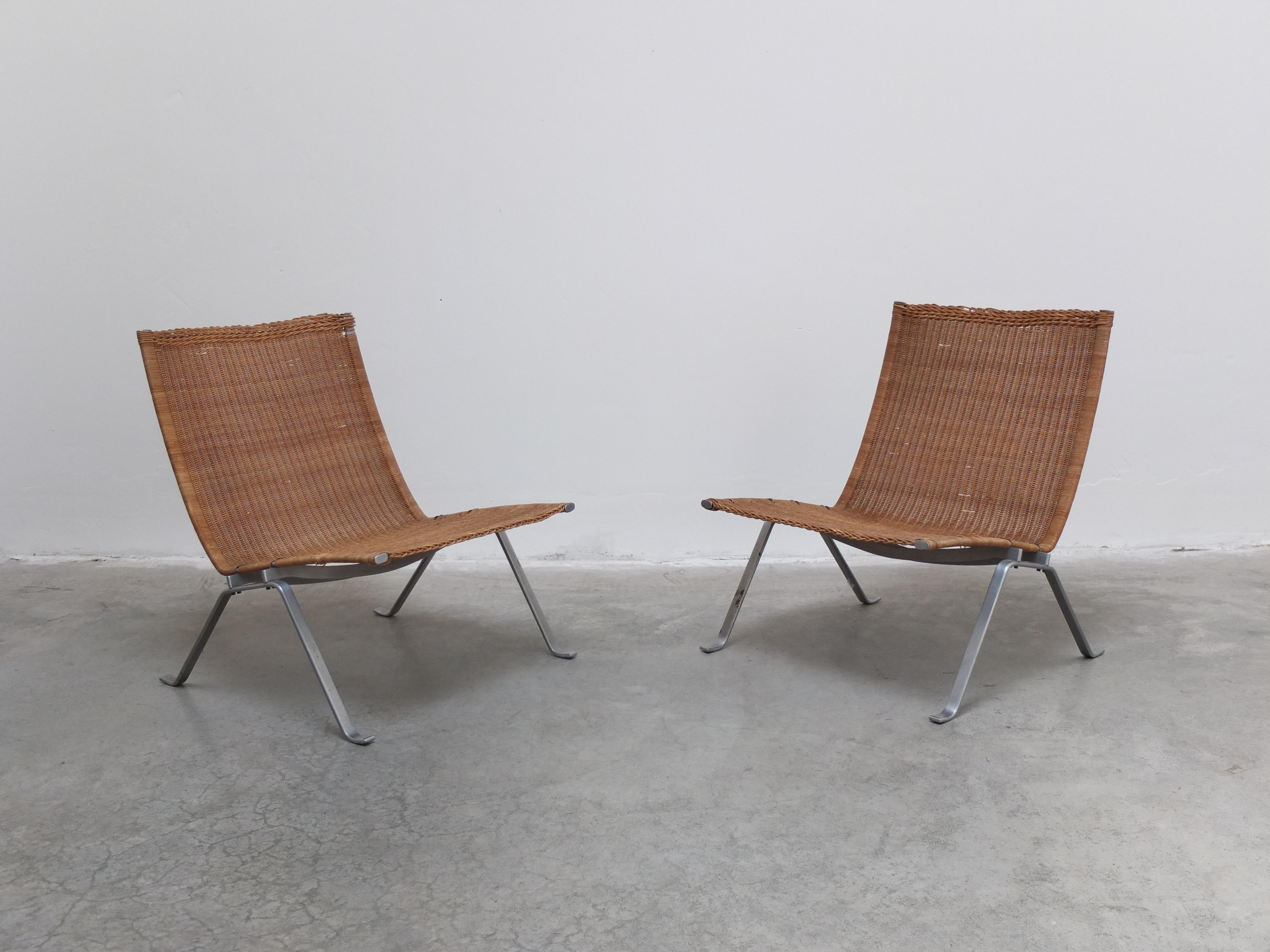 20ième siècle Paire de chaises 'PK22' de Poul Kjærholm pour E. Kold Christensen, 1958, première édition en vente