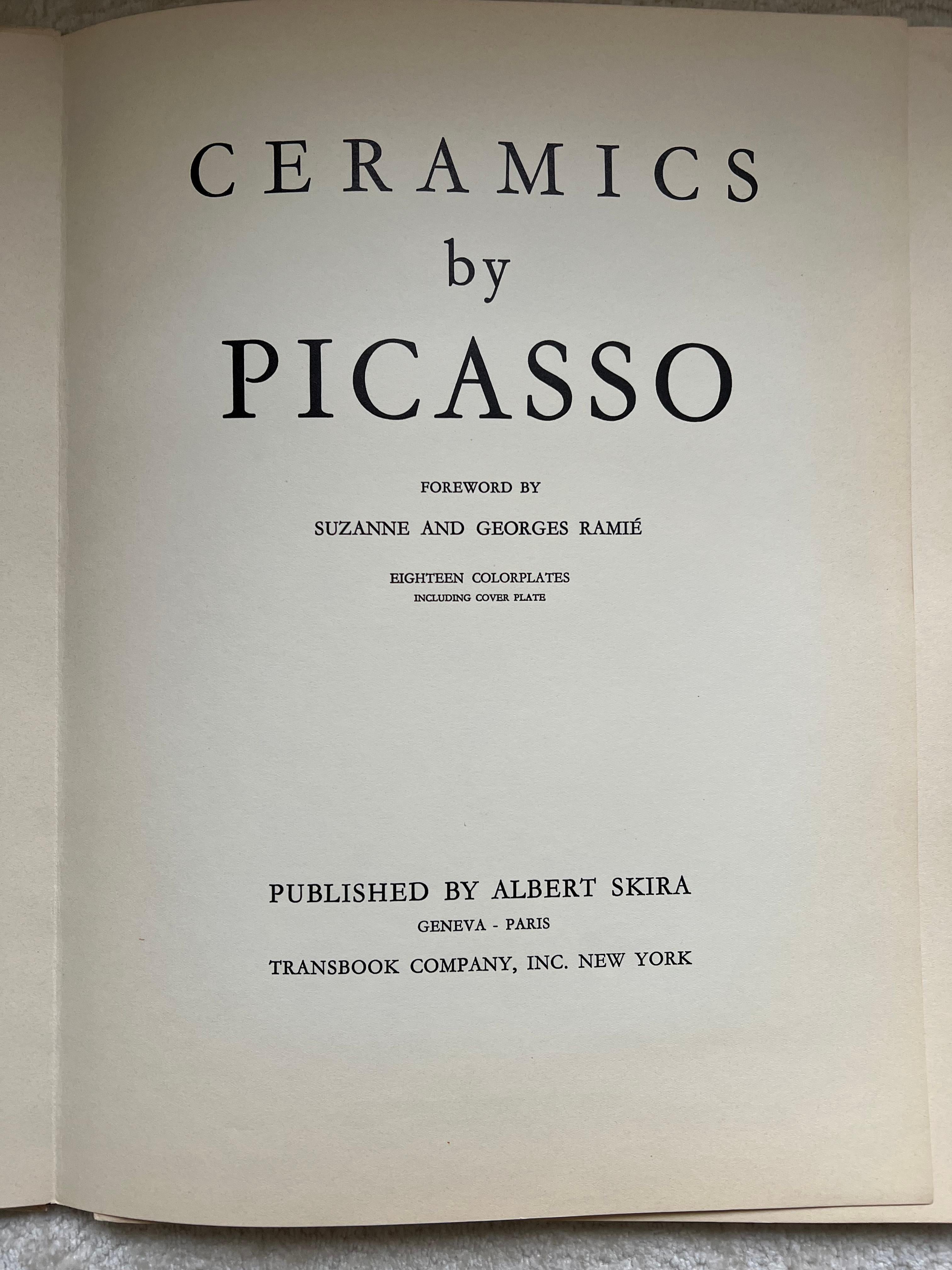 Swiss 1st Edition Picasso Ceramics Book of Plates Framable, 1950