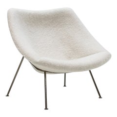 1st Edition Pierre Paulin F156 'Little Oyster' Lounge Chair in Pierre Frey 1960s