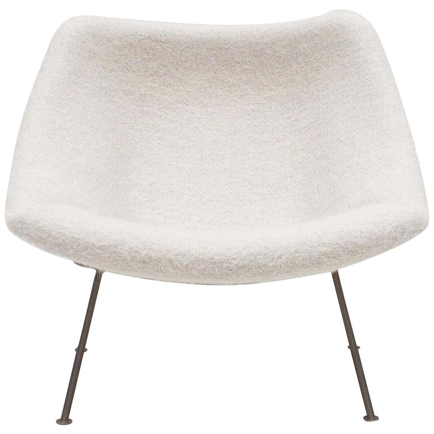 1st Edition Pierre Paulin F156 'Little Oyster' Lounge Chair in Pierre Frey 1960s